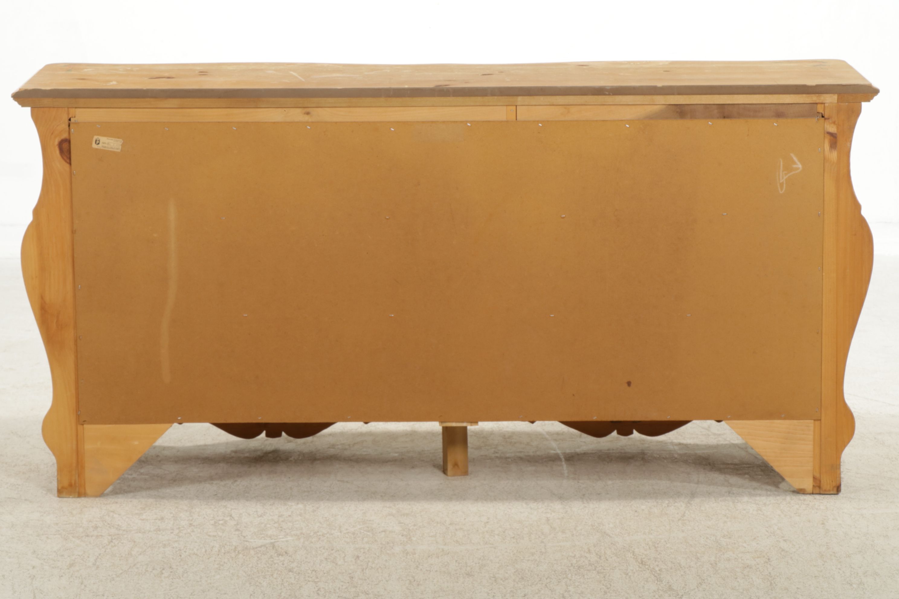 Pulaski Furniture Louis XV Style Paint Decorated Pine Bombé Dresser