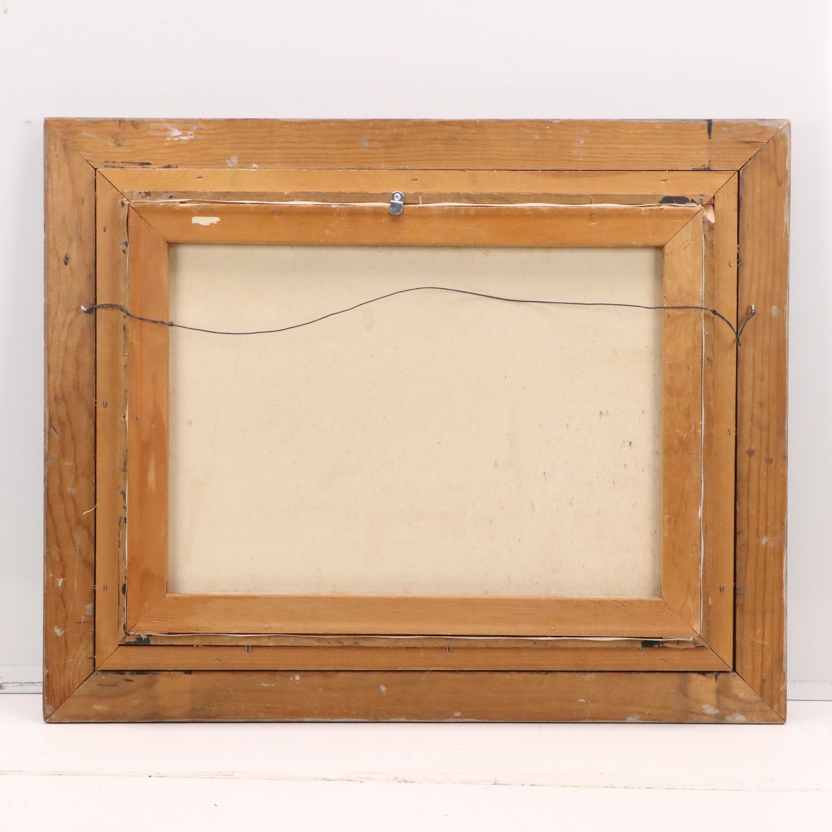 Clarence Ira Dreisbach Oil Painting of Snowy Barn Scene, Mid-20th Century