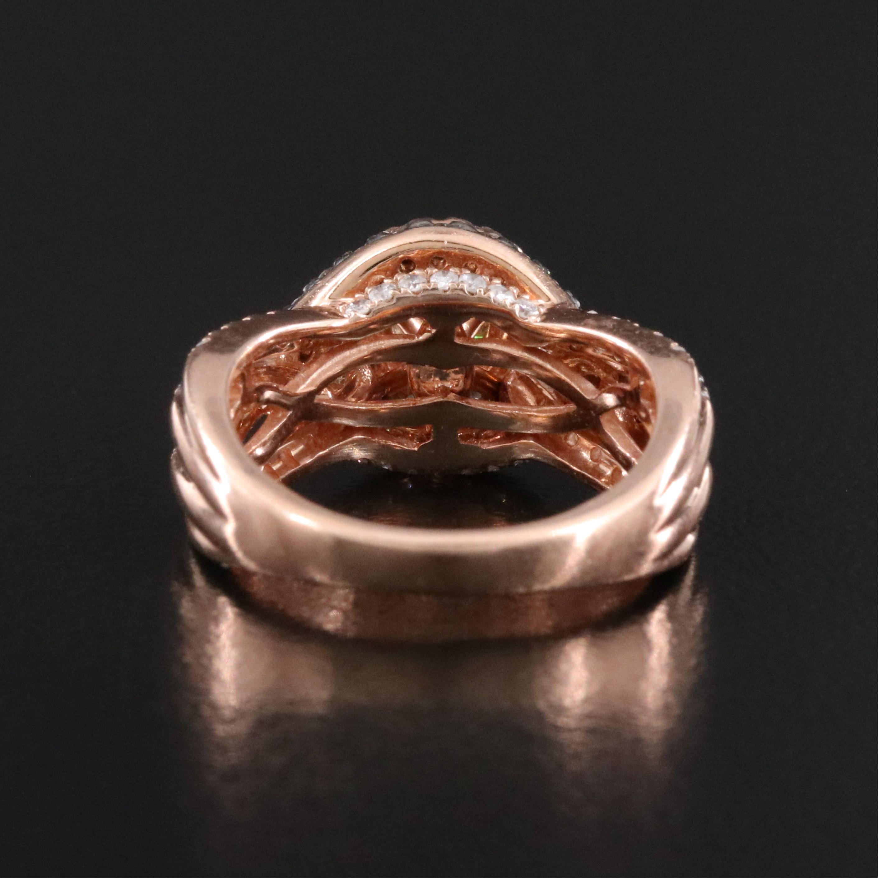 10K 1.93 CTW Diamond Rose Gold Ring Including Fancy Brown