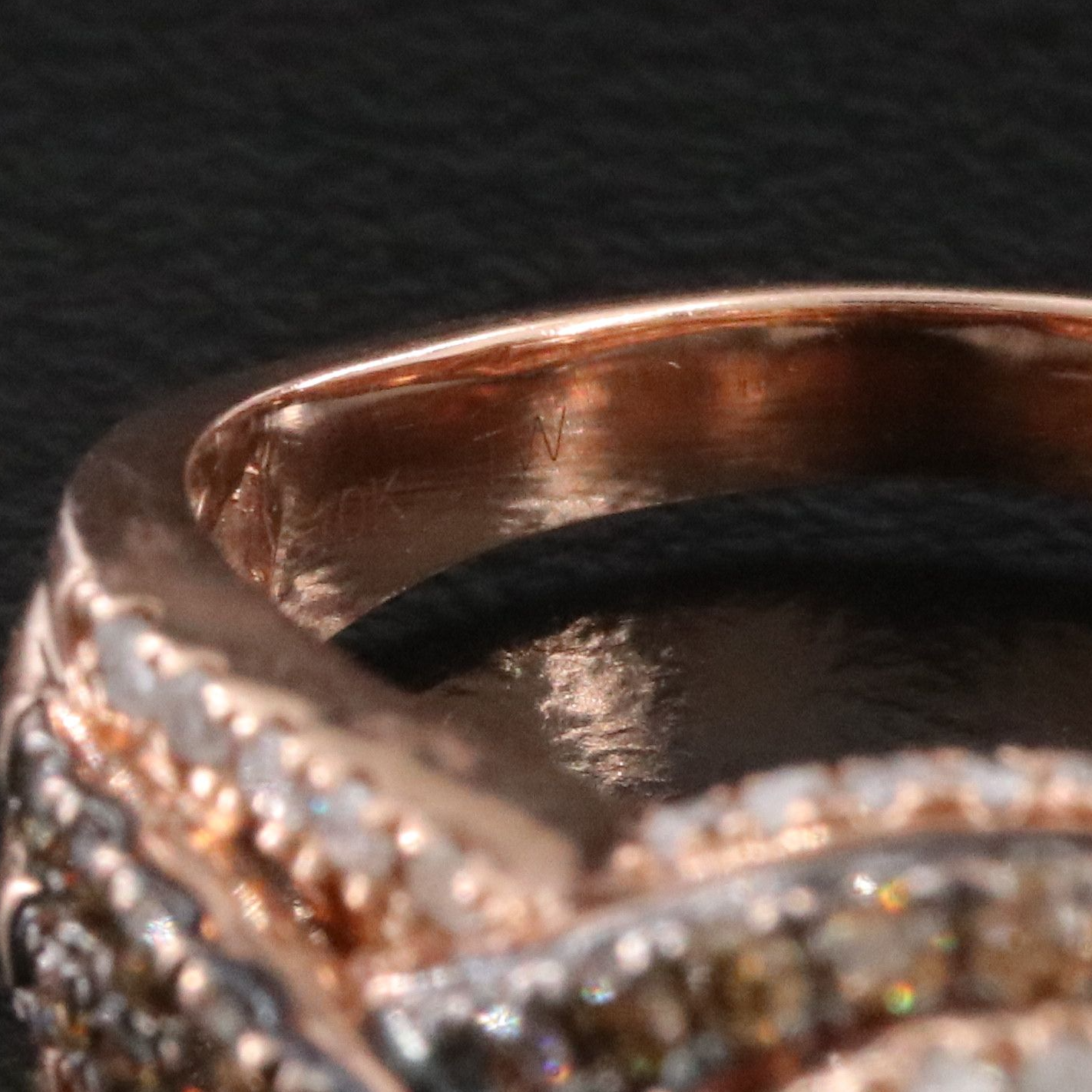 10K 1.93 CTW Diamond Rose Gold Ring Including Fancy Brown