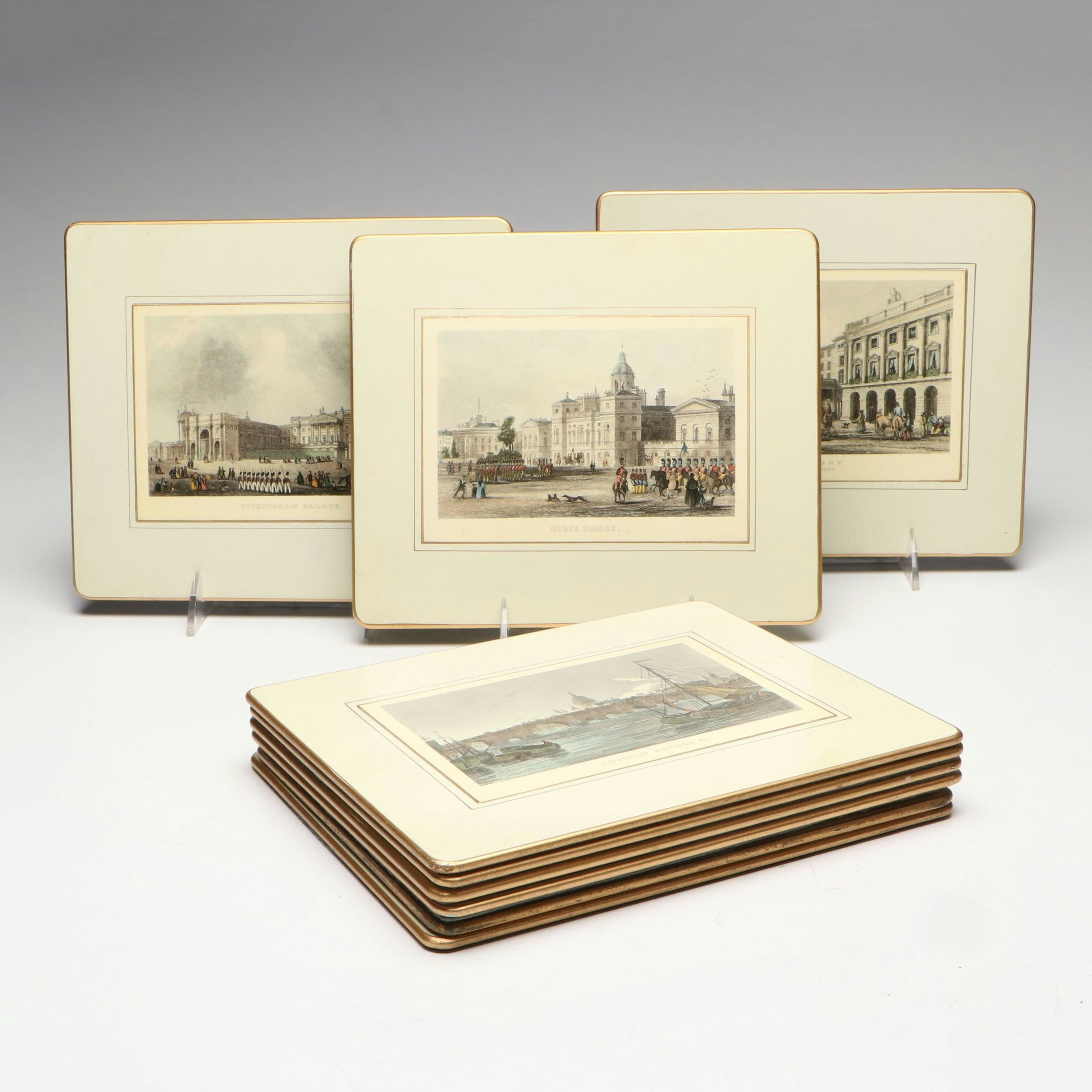 Victorian Style Prints of British Architecture on Resin Trivets
