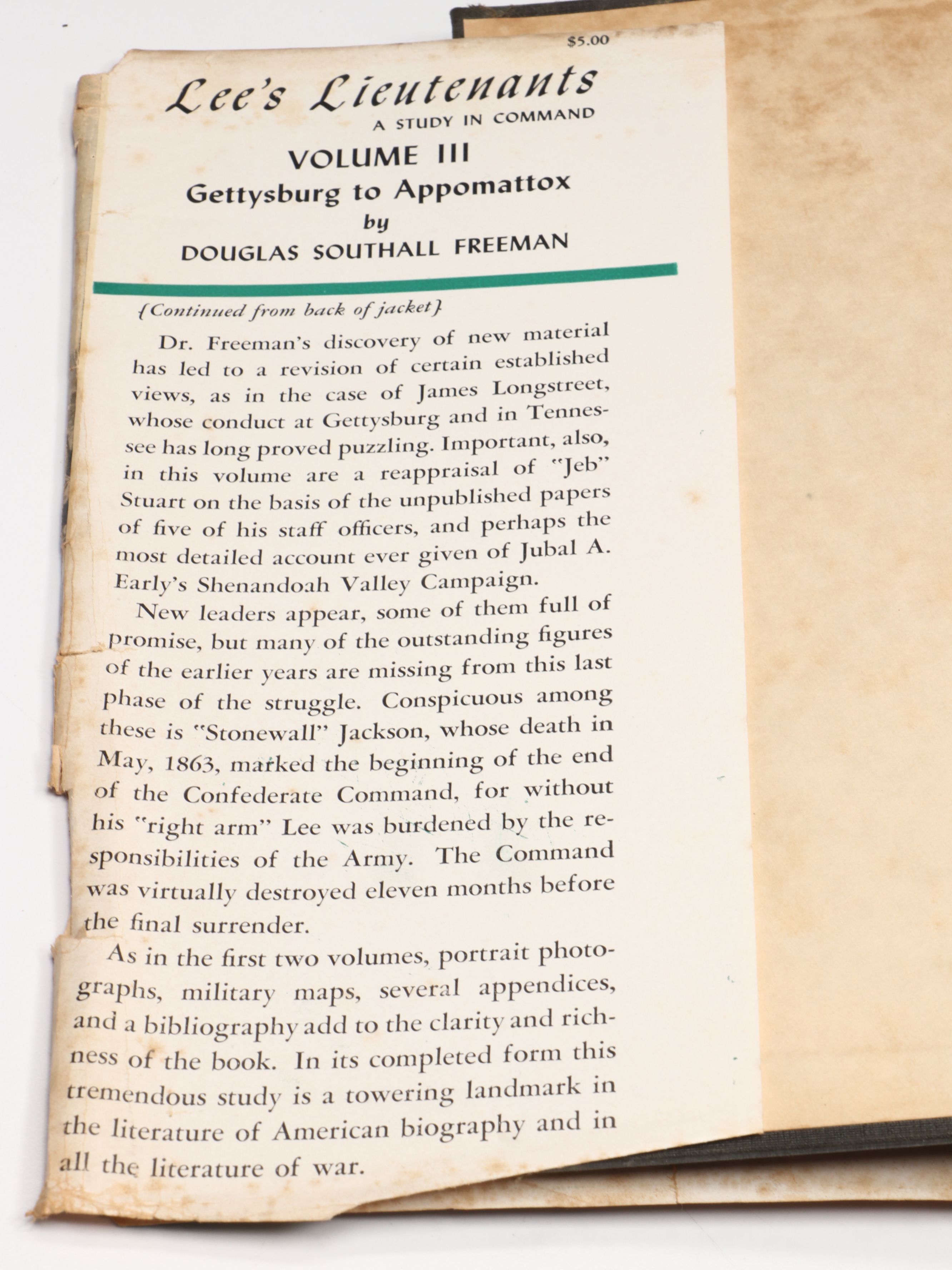 "Lee's Lieutenants" By Douglas Southall Freeman, Complete Set