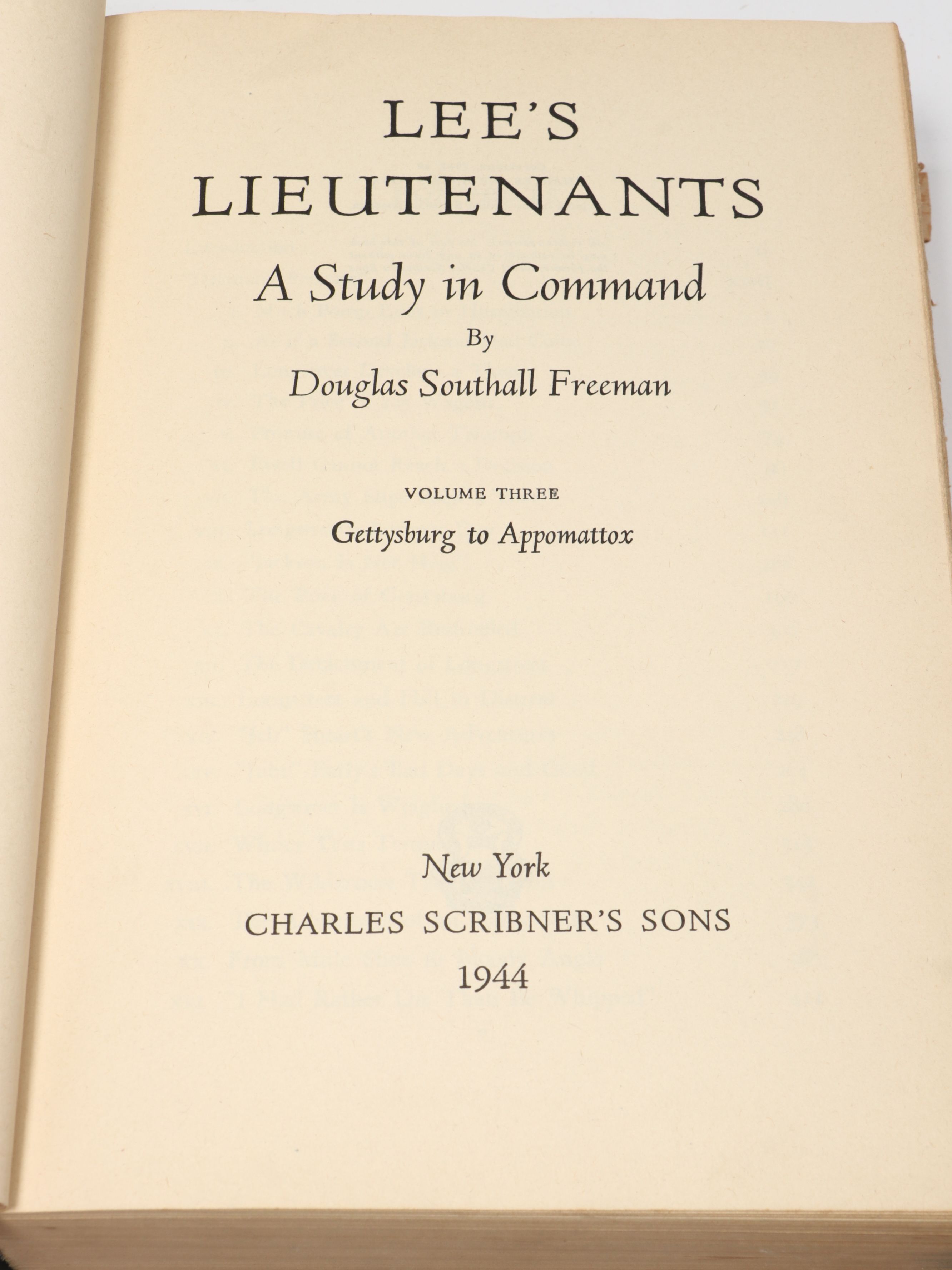 "Lee's Lieutenants" By Douglas Southall Freeman, Complete Set
