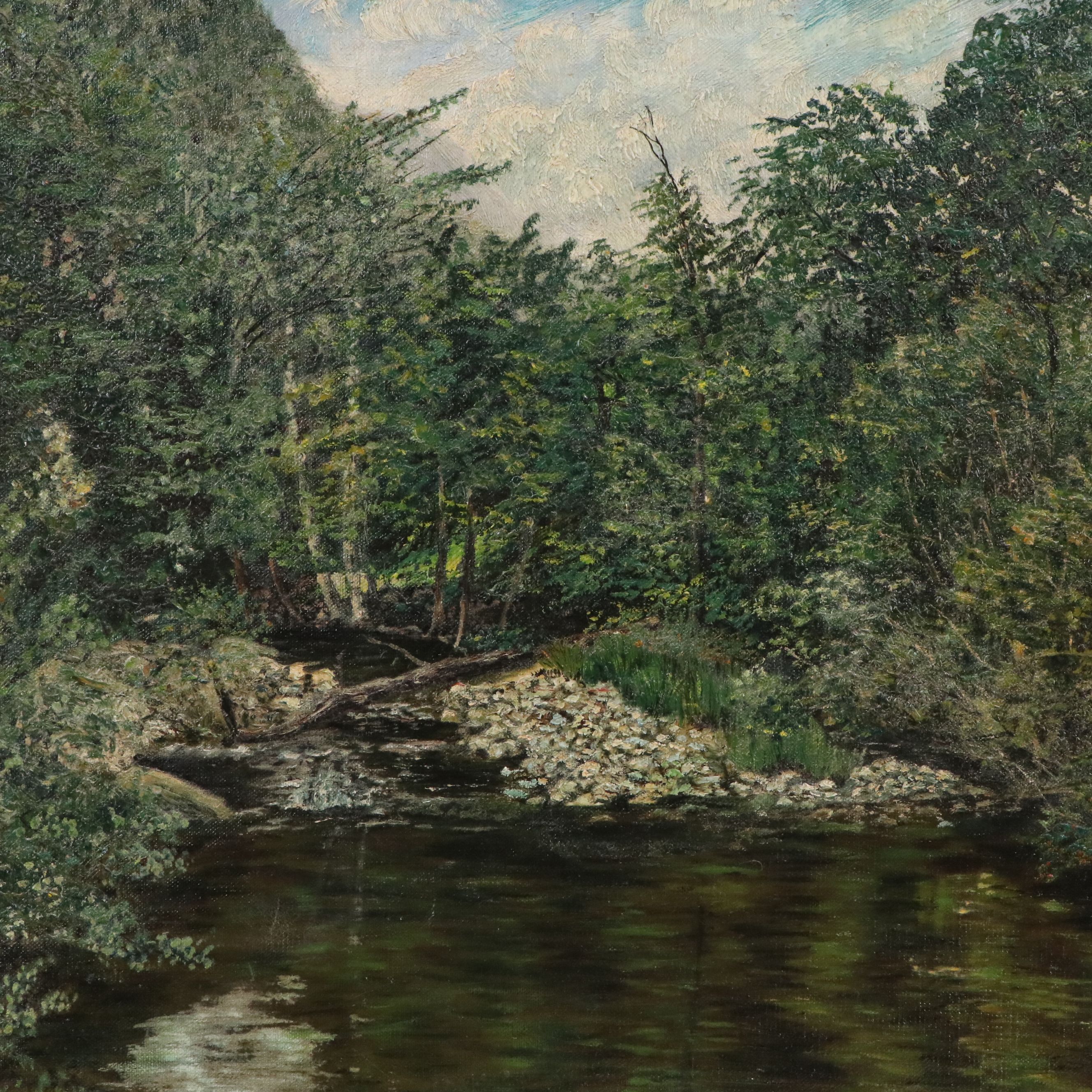 Florence M. Varley Oil Painting of Forested Creek, Circa 1929