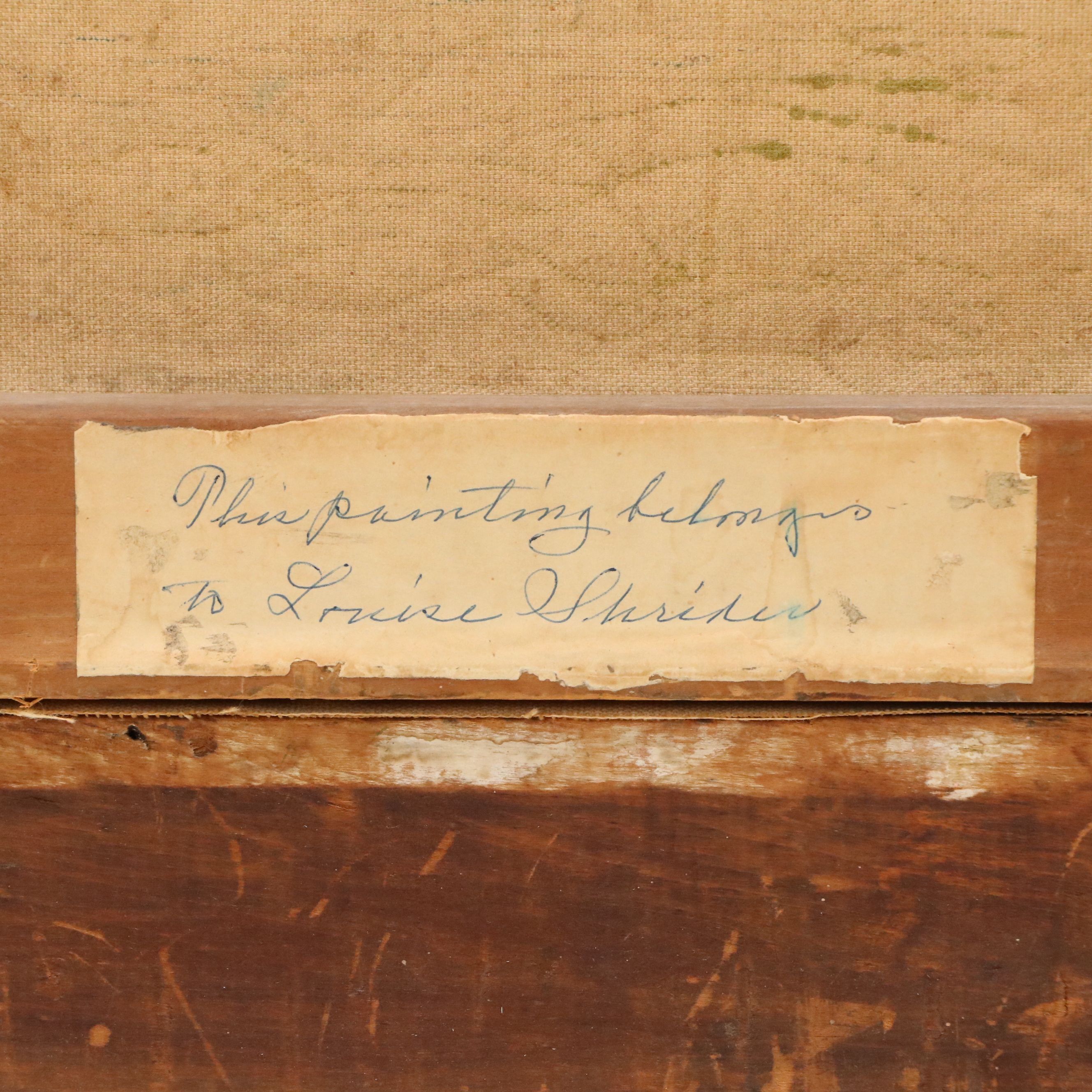 Oil Painting of Bucolic Log Cabin, Early to Mid-20th Century