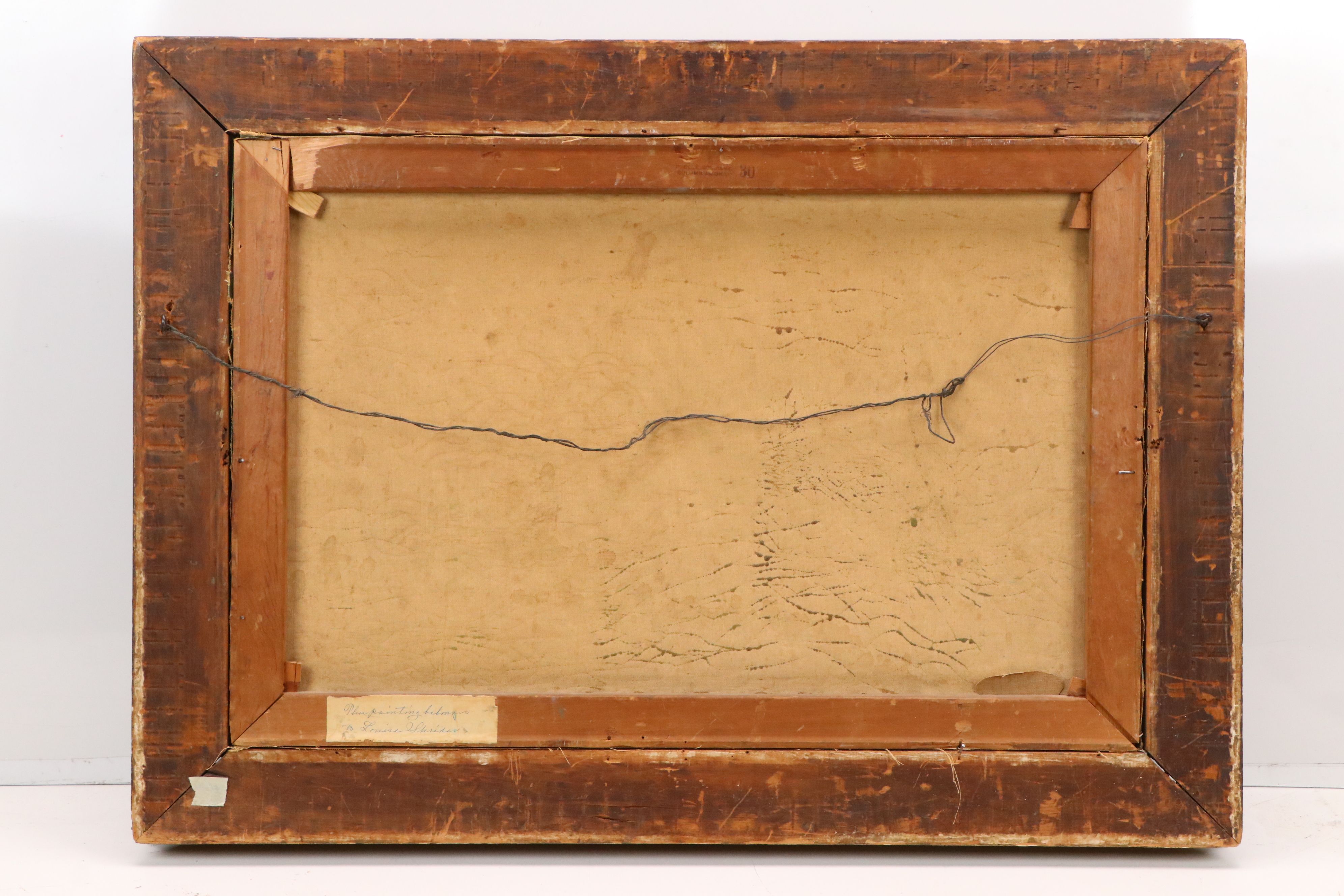 Oil Painting of Bucolic Log Cabin, Early to Mid-20th Century