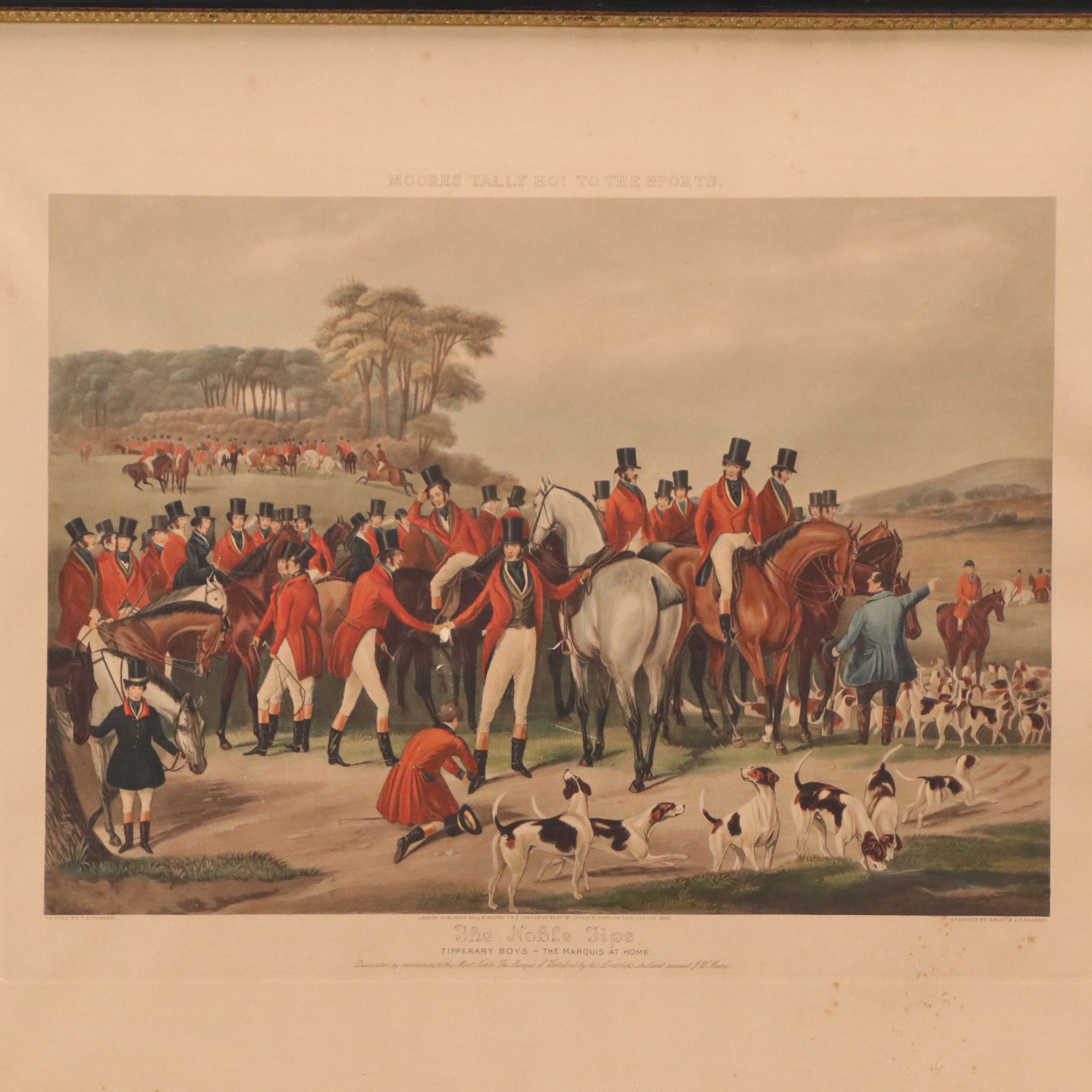 After Francis Calcraft Turner Aquatint Etching "The Noble Tips," 1842