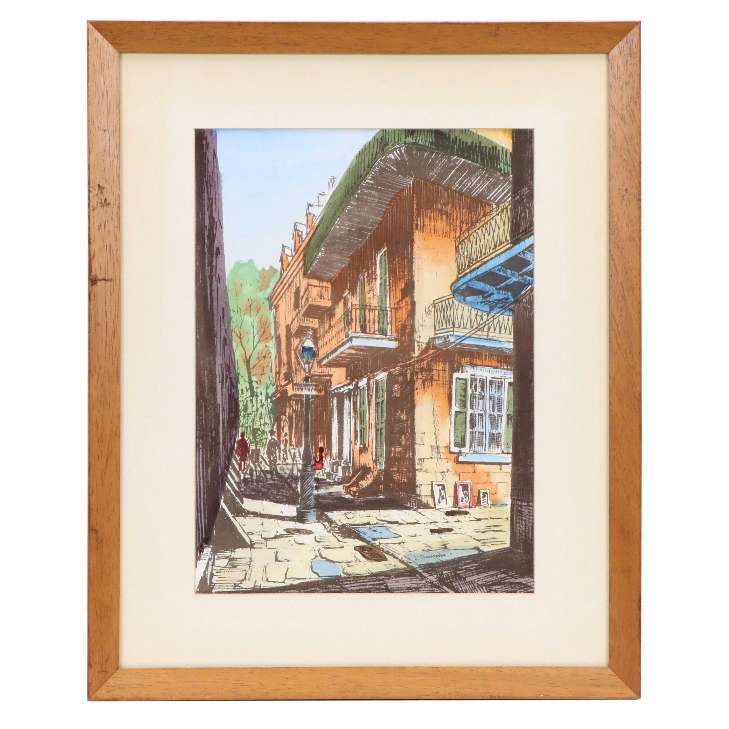 Anthony Shemroske Watercolor Painting "New Orleans," 1963