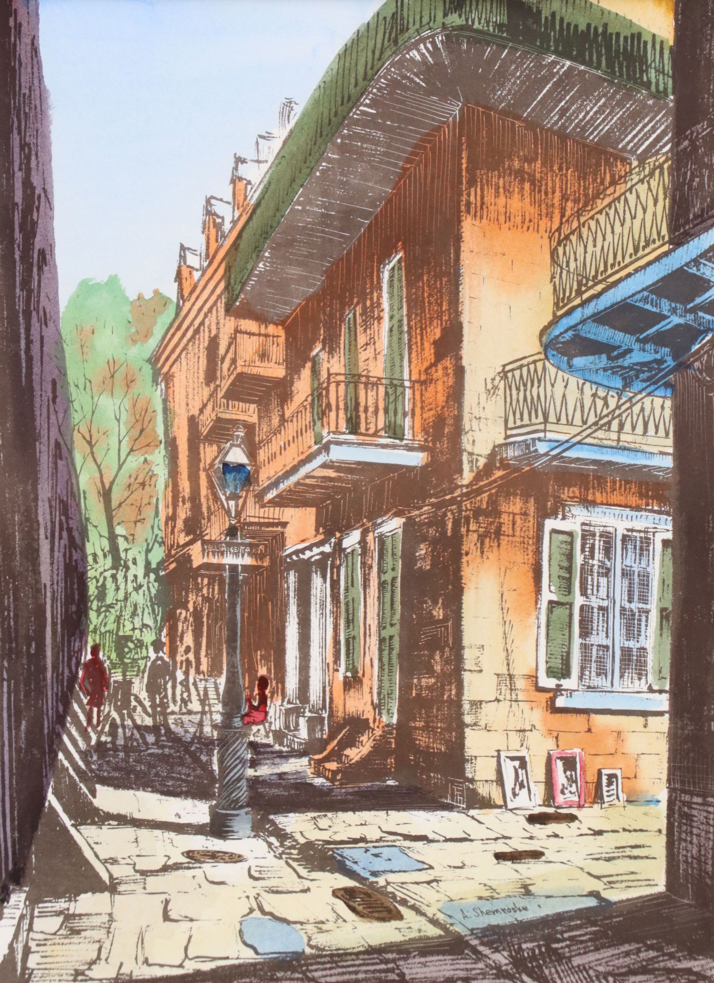 Anthony Shemroske Watercolor Painting "New Orleans," 1963