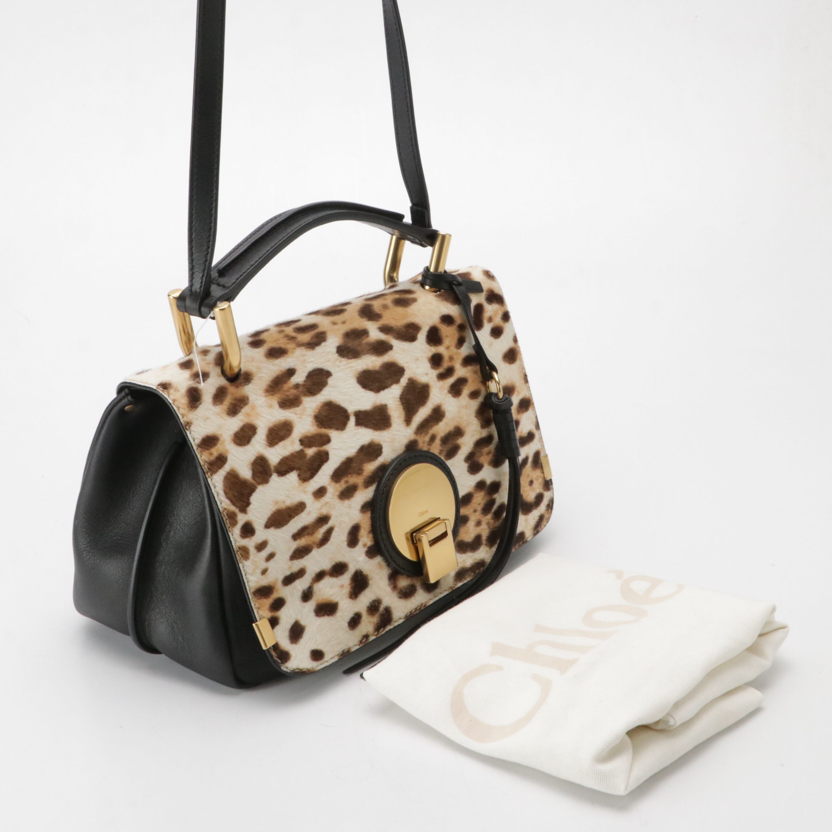 Chloé Leopard Dyed Calf Hair and Leather Indy Two-Way Bag