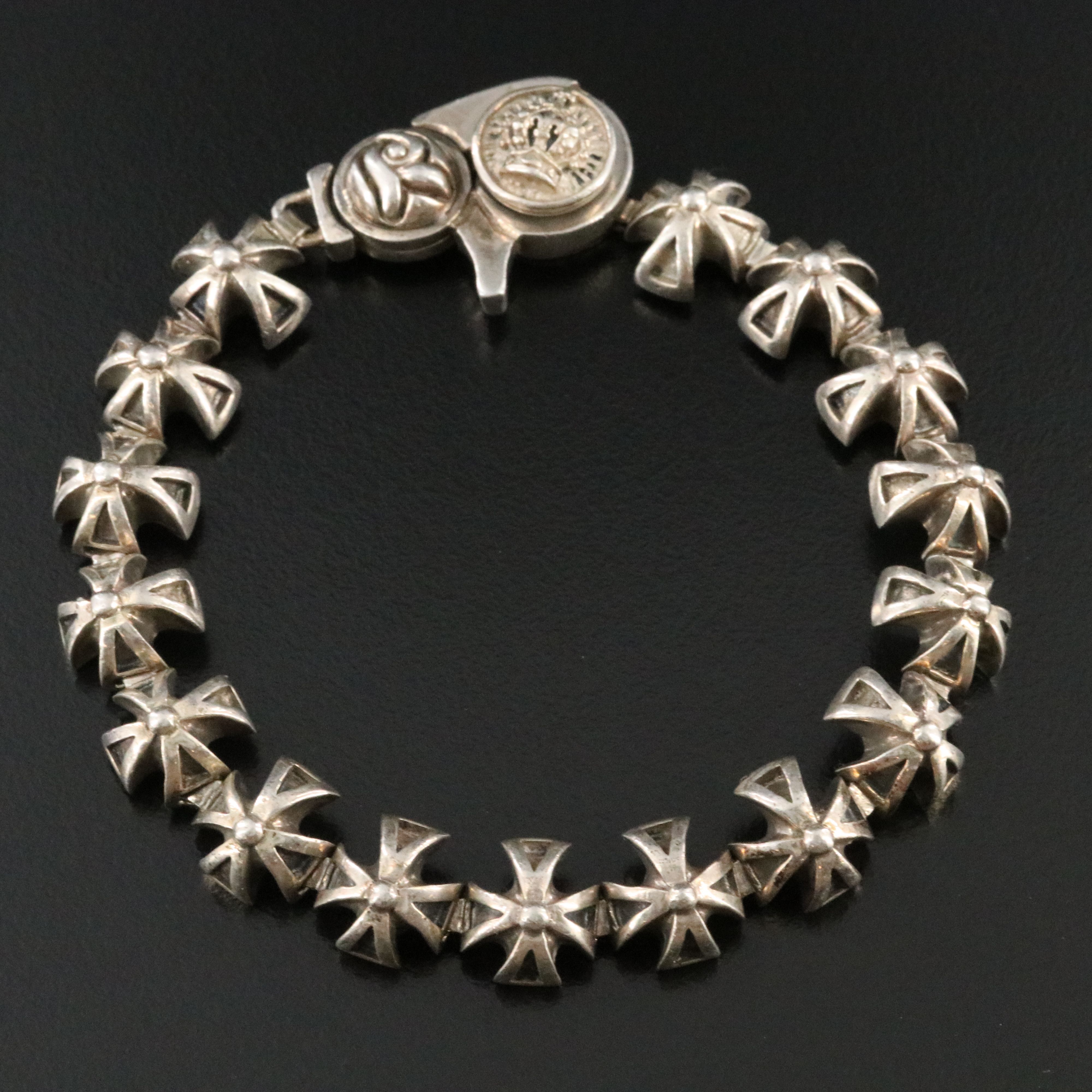 Sterling Cross Link Bracelet