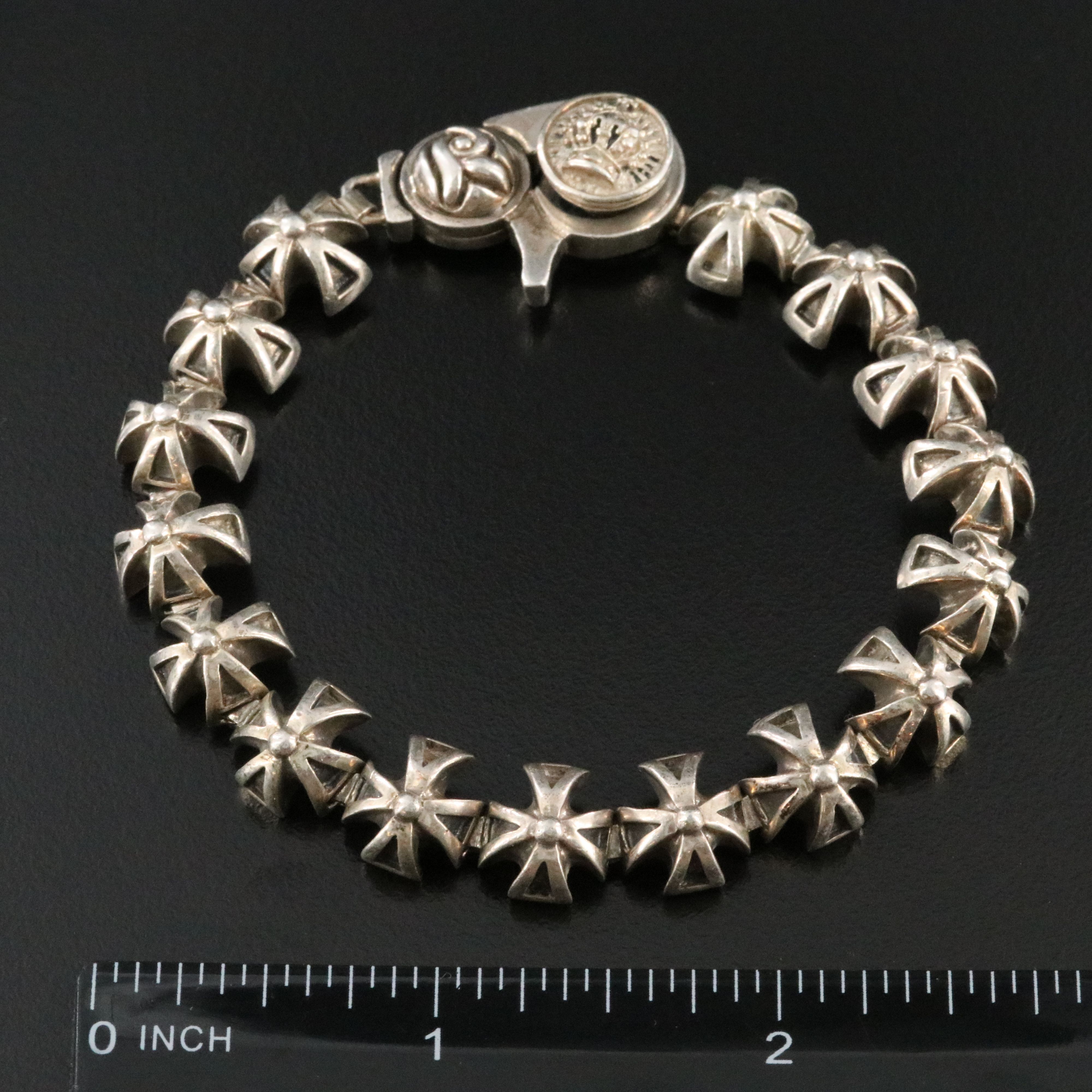 Sterling Cross Link Bracelet