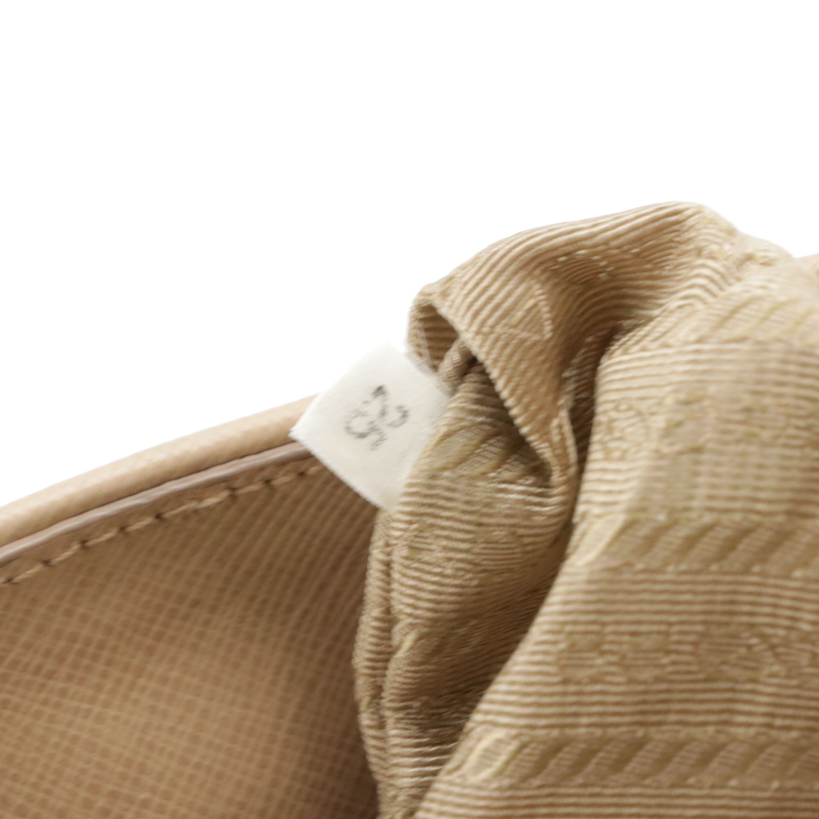 Prada Promenade Top Handle Two-Way Tote Bag in Beige Saffiano Lux Leather