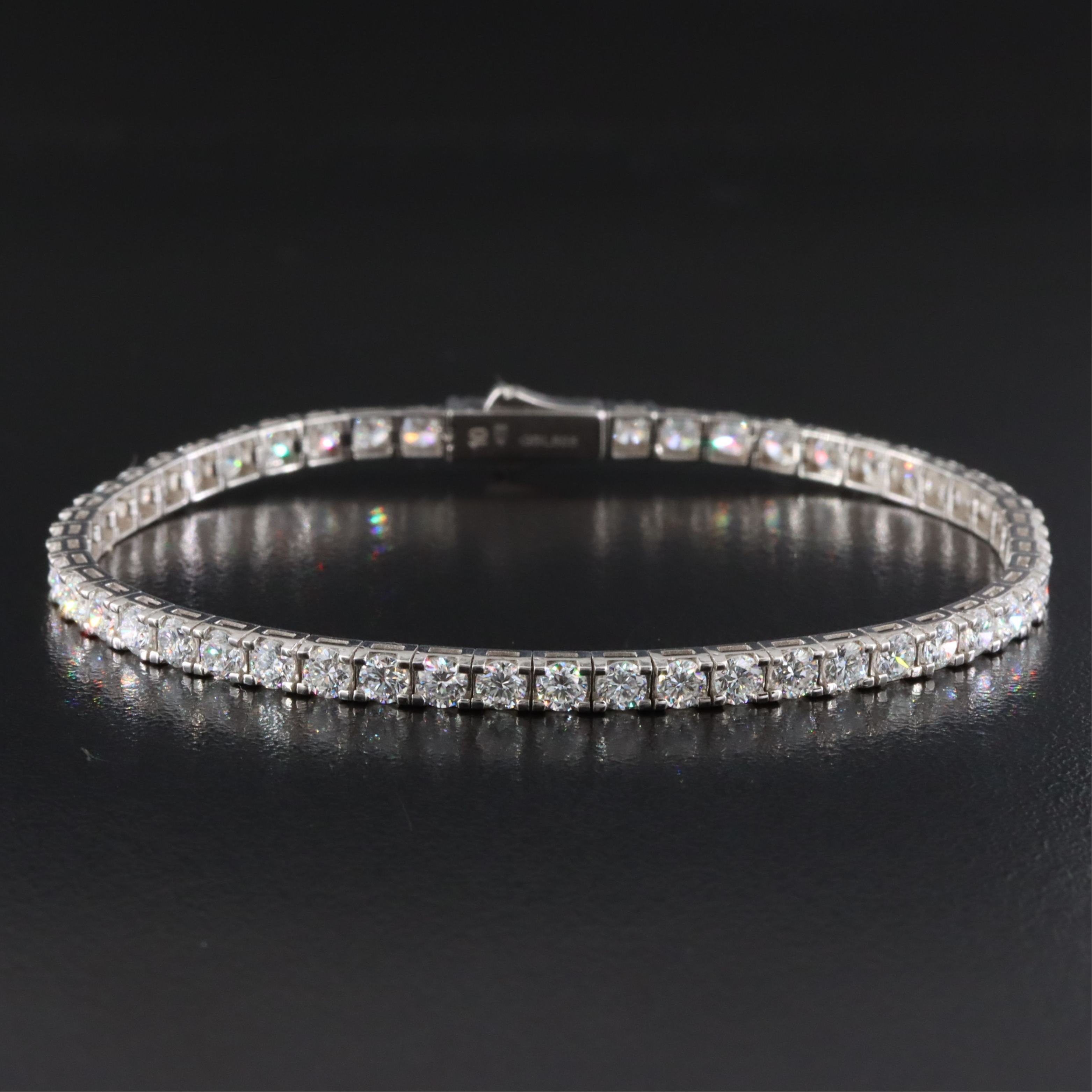 14K 5.41 CTW Lab Grown Diamond Line Bracelet with IGI Jewelry Report
