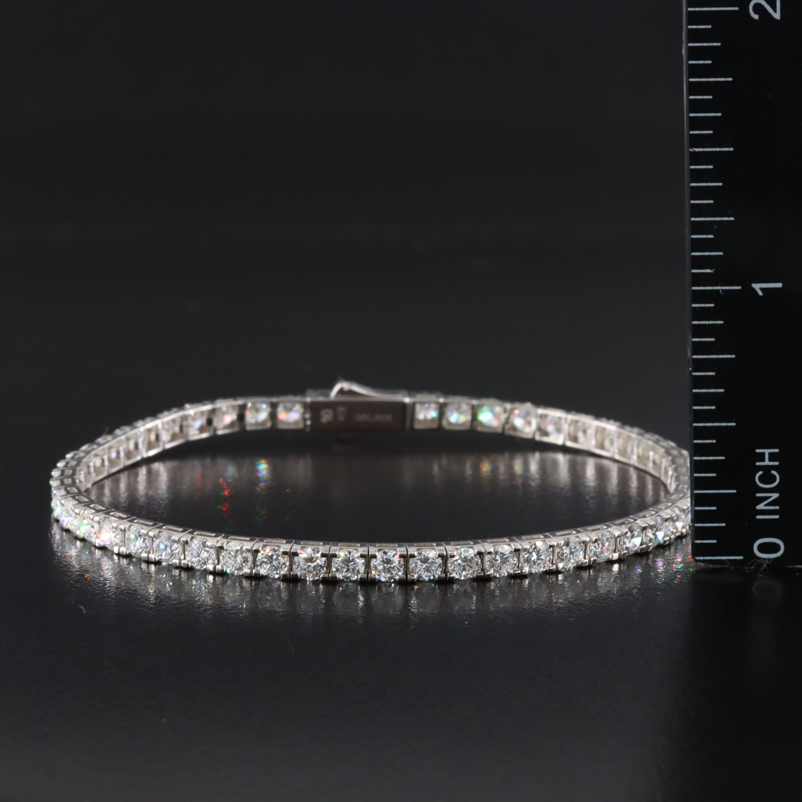 14K 5.41 CTW Lab Grown Diamond Line Bracelet with IGI Jewelry Report