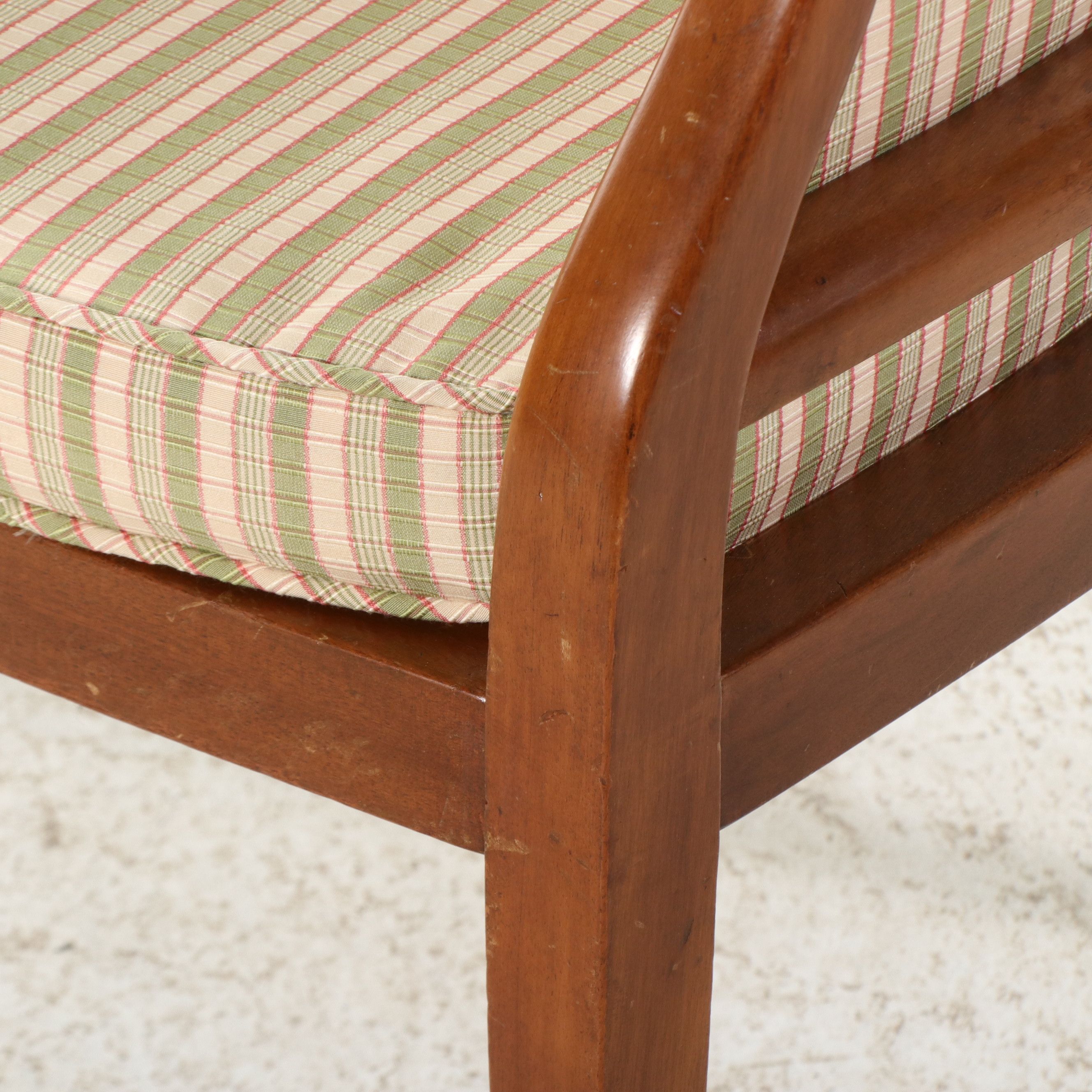 Pair of Neoclassical Style Barrel-Back Armchairs, Late 20th Century