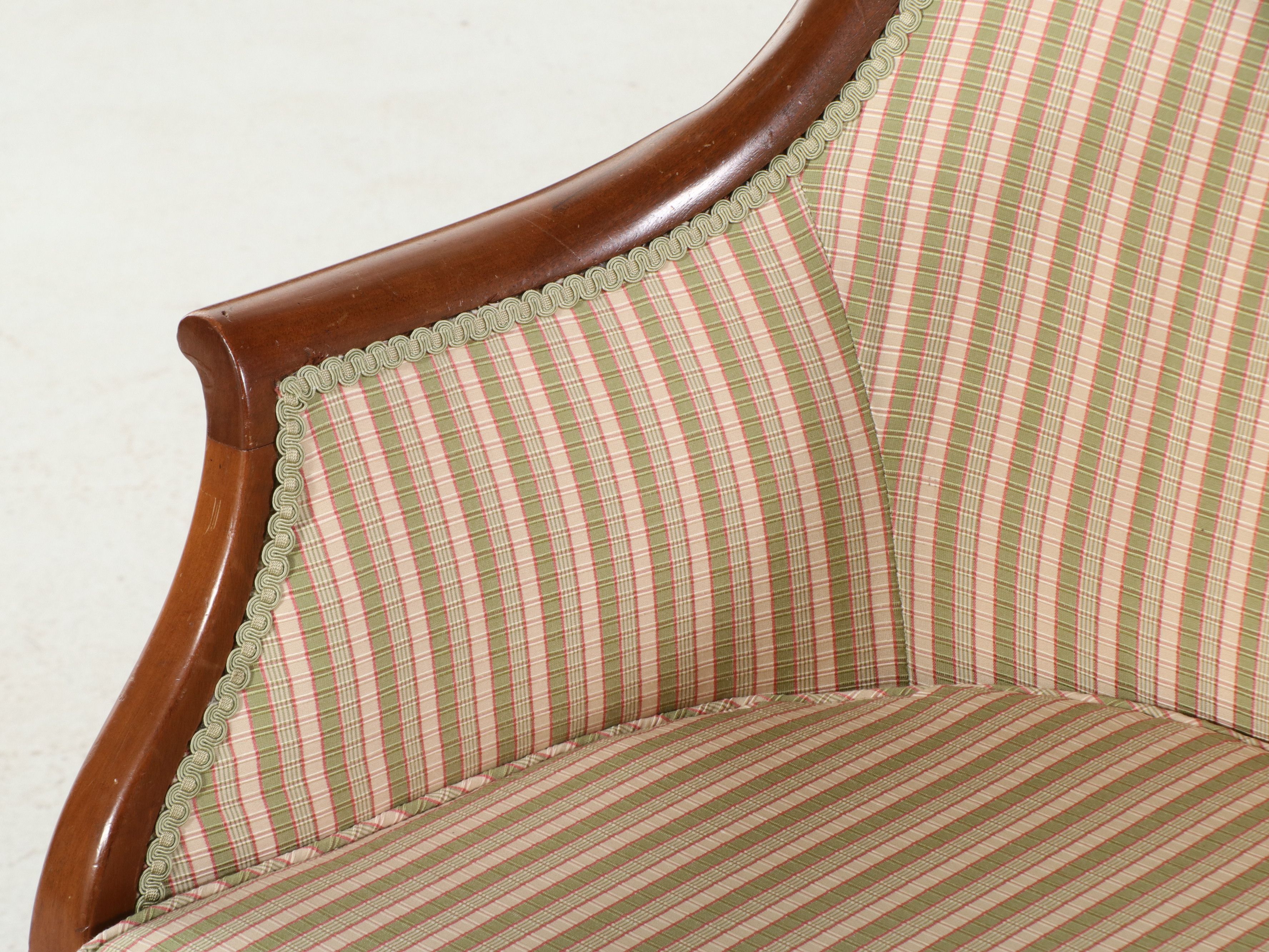 Pair of Neoclassical Style Barrel-Back Armchairs, Late 20th Century