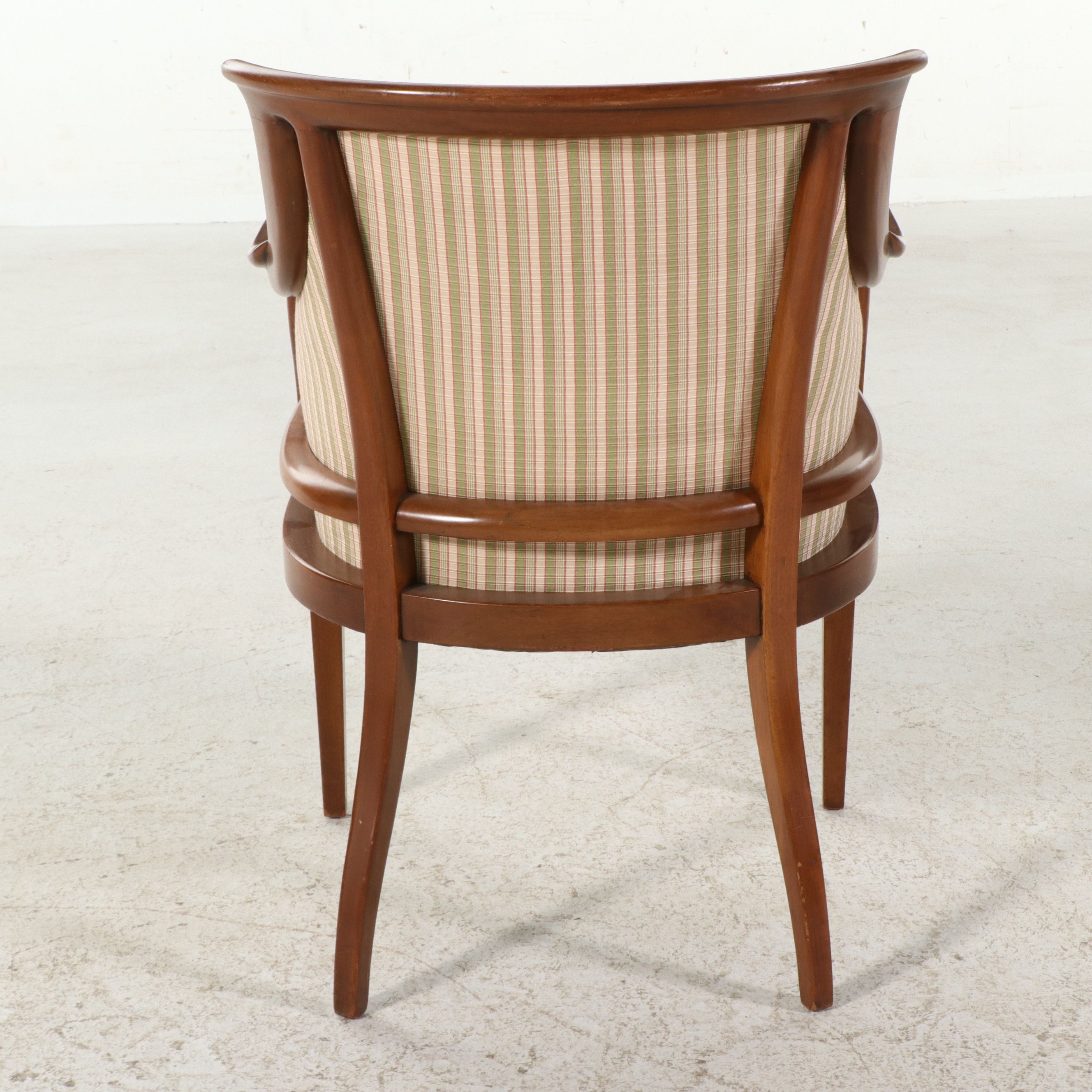 Pair of Neoclassical Style Barrel-Back Armchairs, Late 20th Century