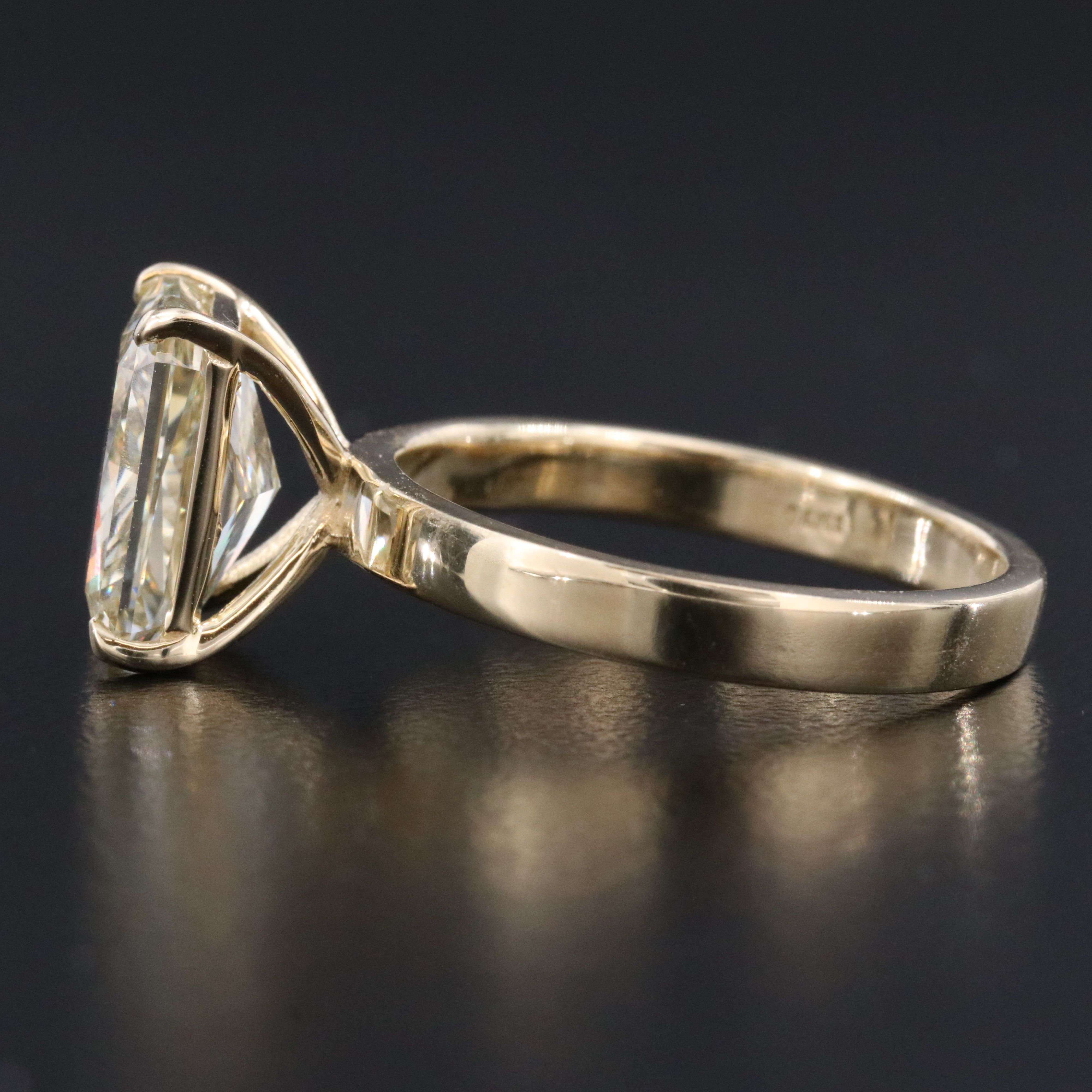 14K 4.00 CT Fancy Intense Yellow Lab Grown Diamond Ring with IGI Report