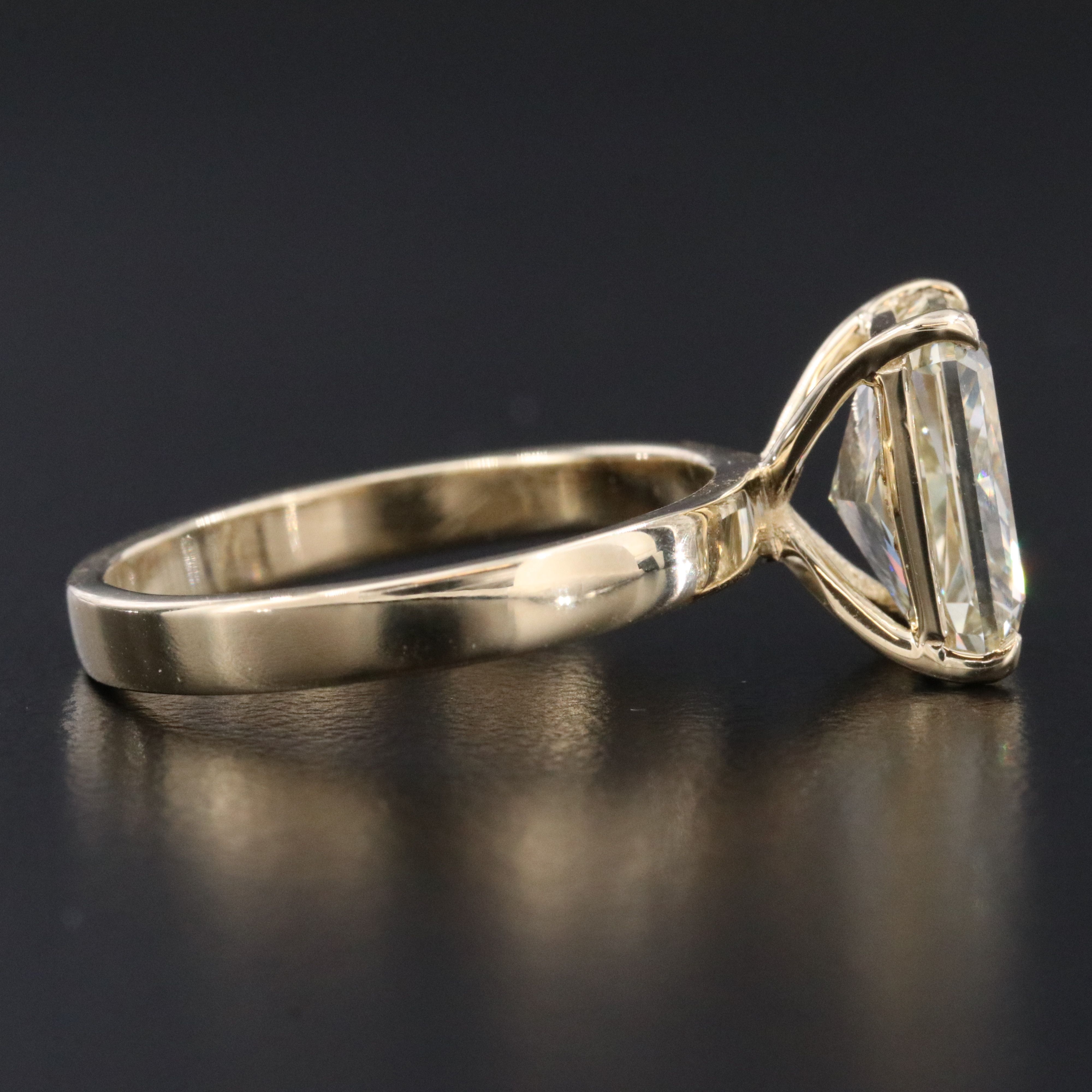 14K 4.00 CT Fancy Intense Yellow Lab Grown Diamond Ring with IGI Report