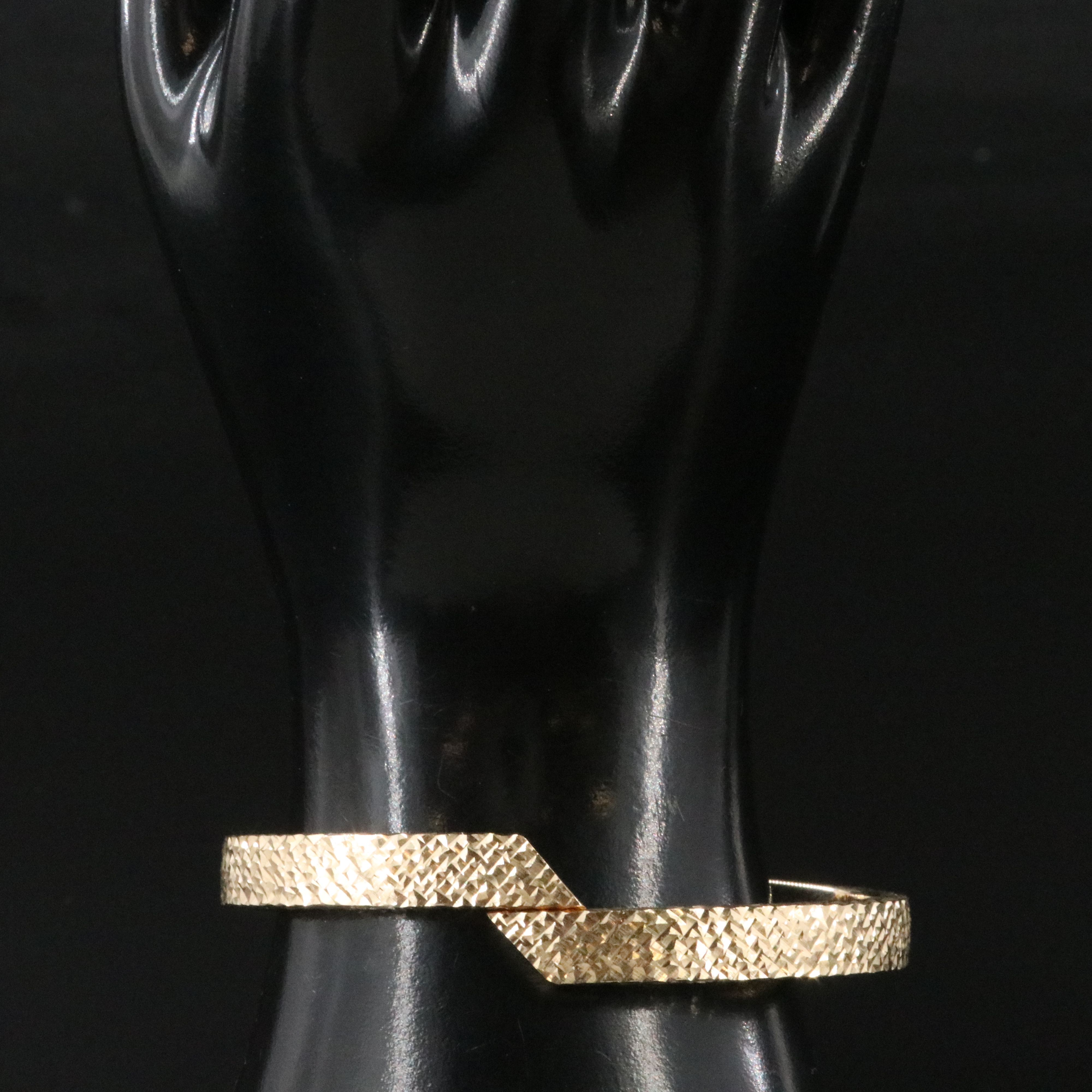 14K Bypass Cuff with Diamond-Cut Finish