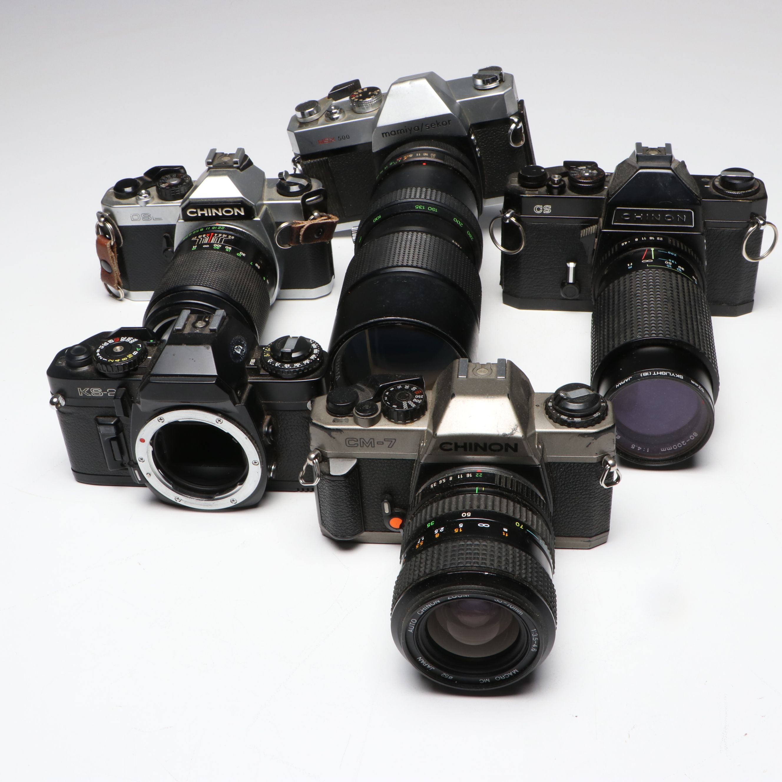 Mamiya/Sekor MSX 500 with Vivitar 75–260mm f/4.5 Telephoto Lens and More