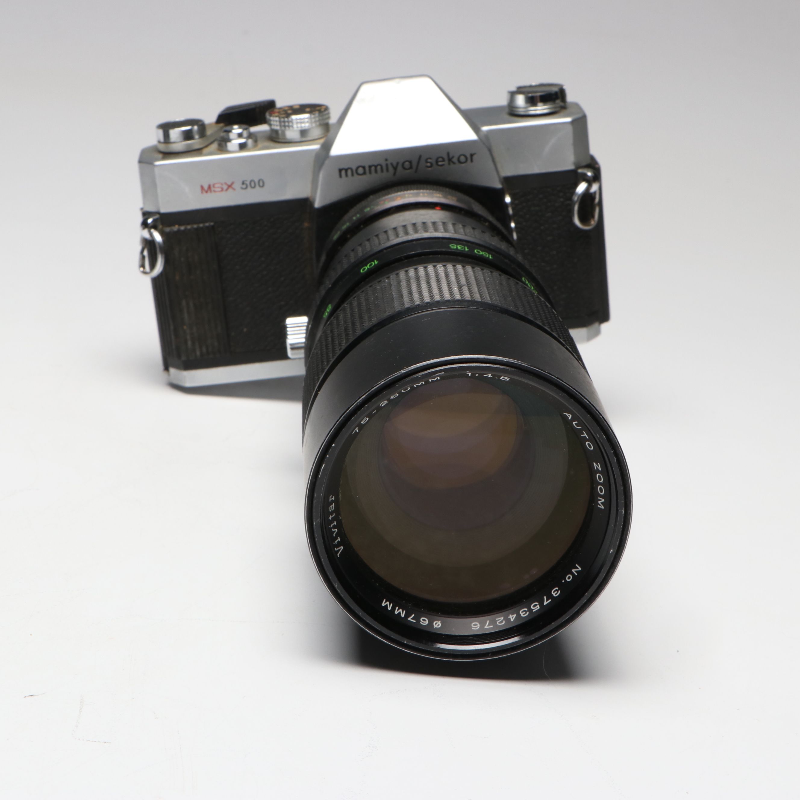 Mamiya/Sekor MSX 500 with Vivitar 75–260mm f/4.5 Telephoto Lens and More