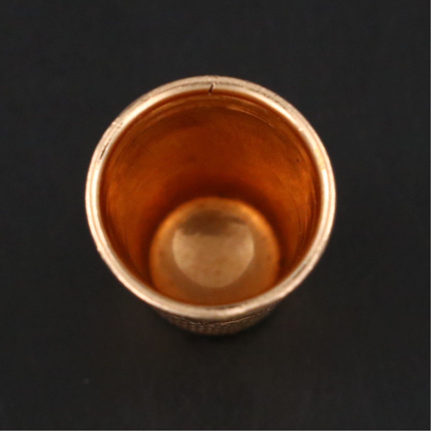 14K Gold Floral Engraved Thimble