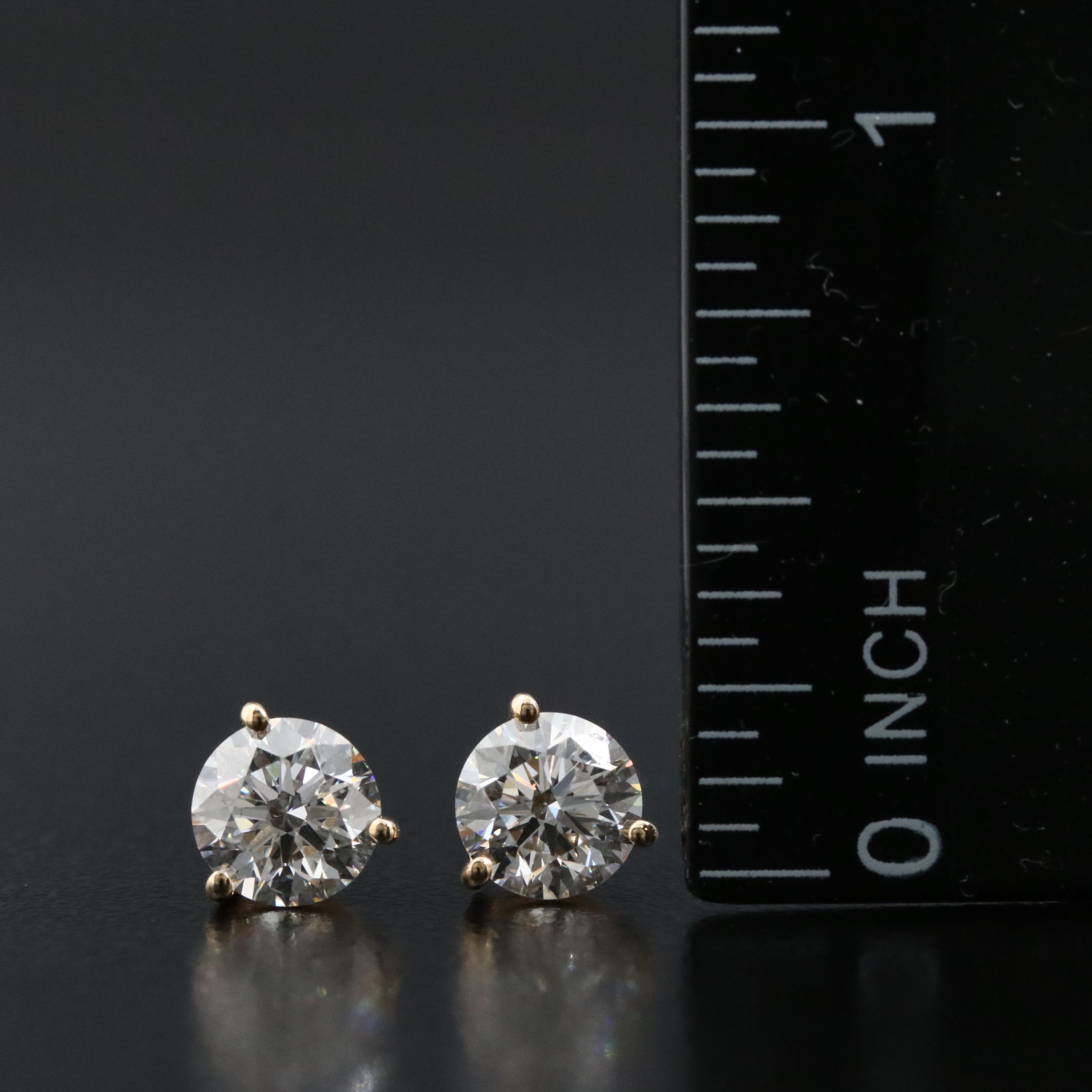 18K 2.03 CTW Lab Grown Diamond Solitaire Earrings with IGI Reports