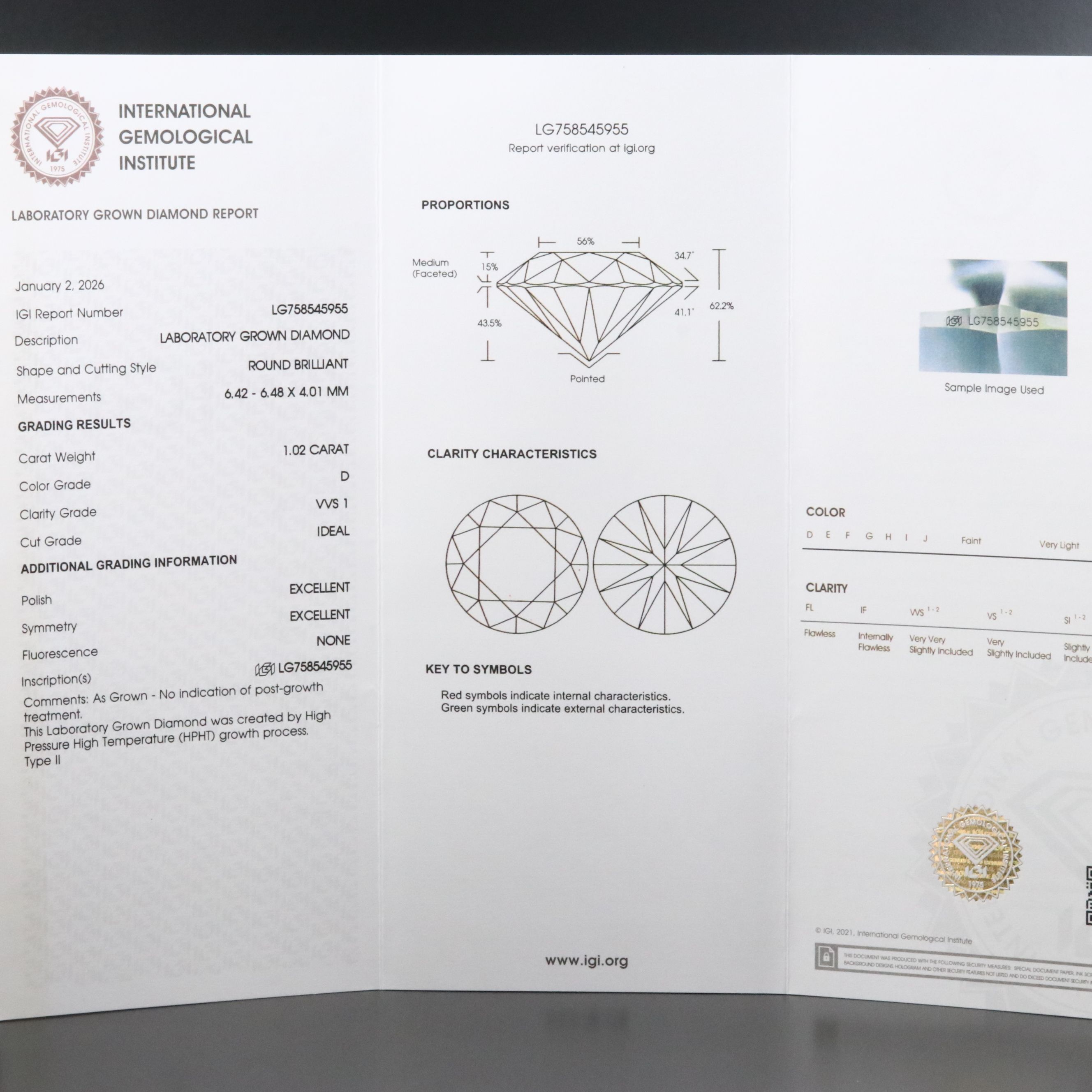 18K 2.03 CTW Lab Grown Diamond Solitaire Earrings with IGI Reports