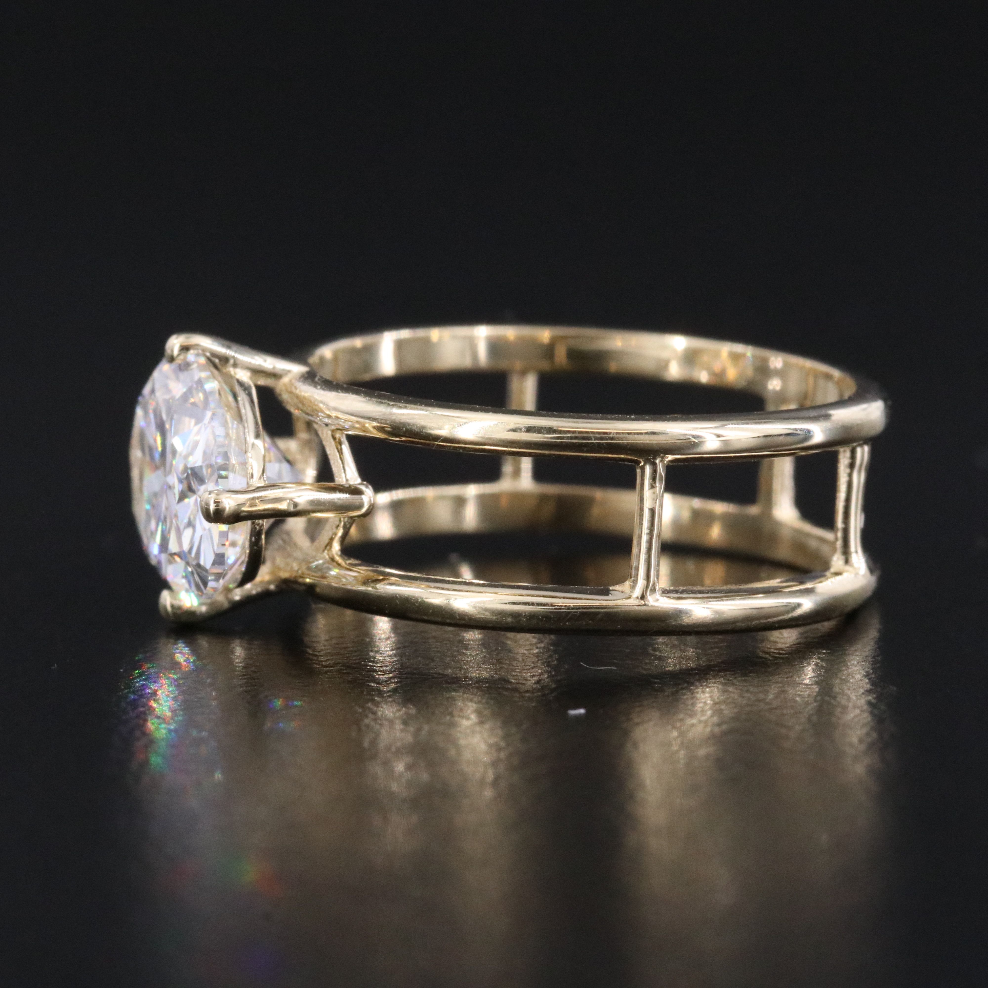 14K 3.01 CT Lab Grown Diamond East West Ring with IGI Report