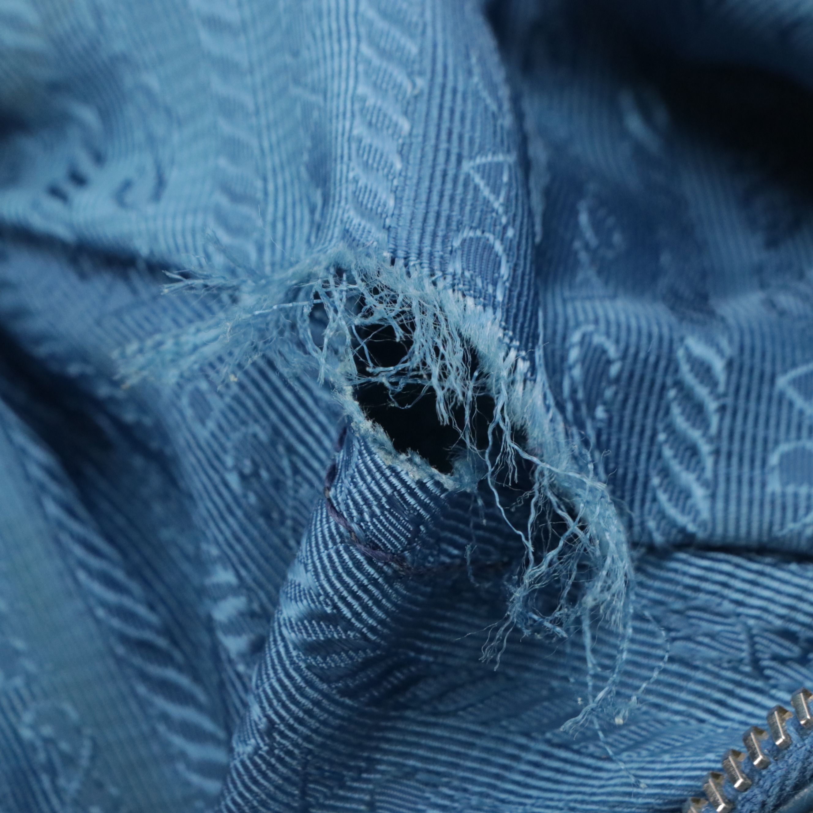 Prada Blue Vitello Daino Leather Hobo Bag