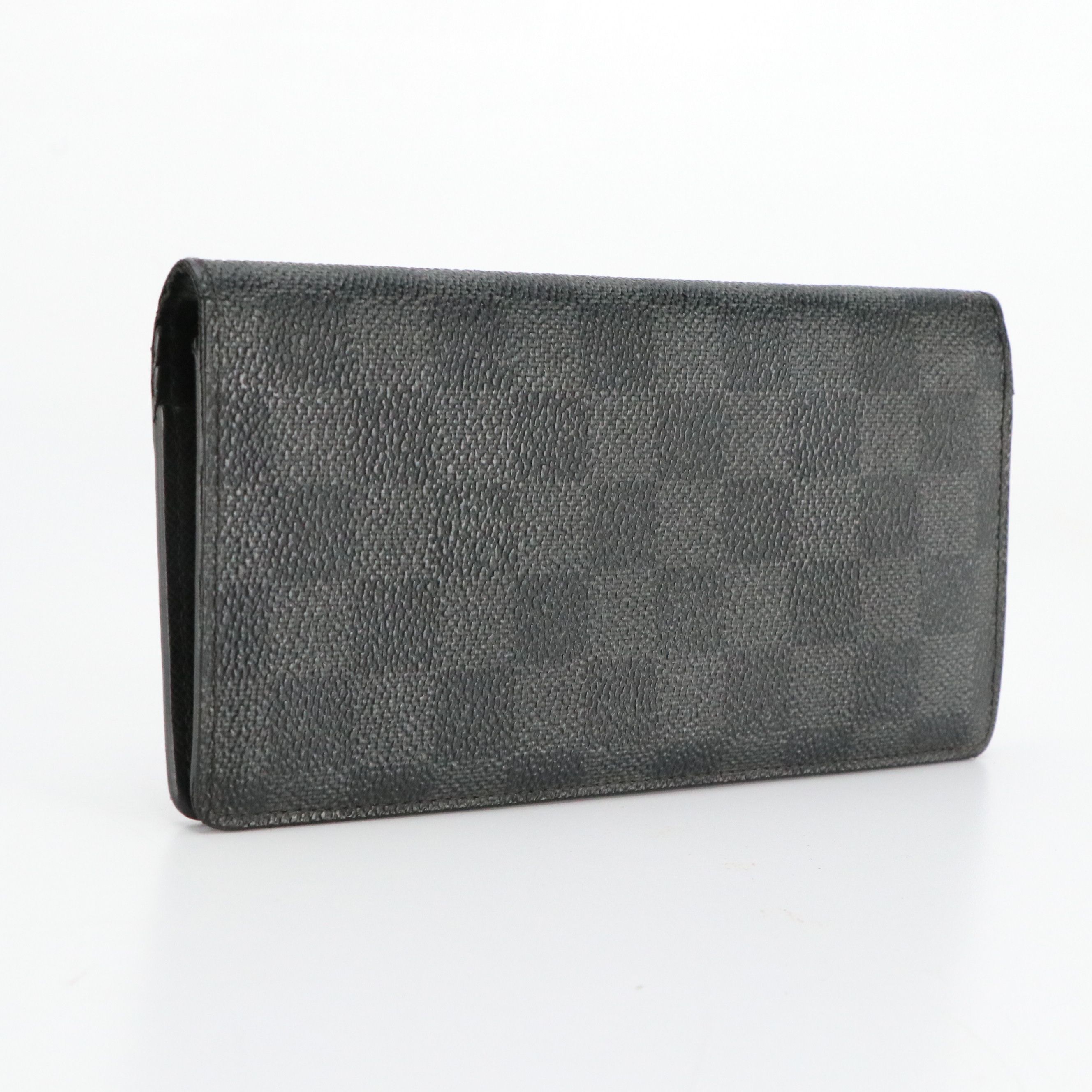 Louis Vuitton Brazza Wallet in Damier Graphite Canvas and Black Leather