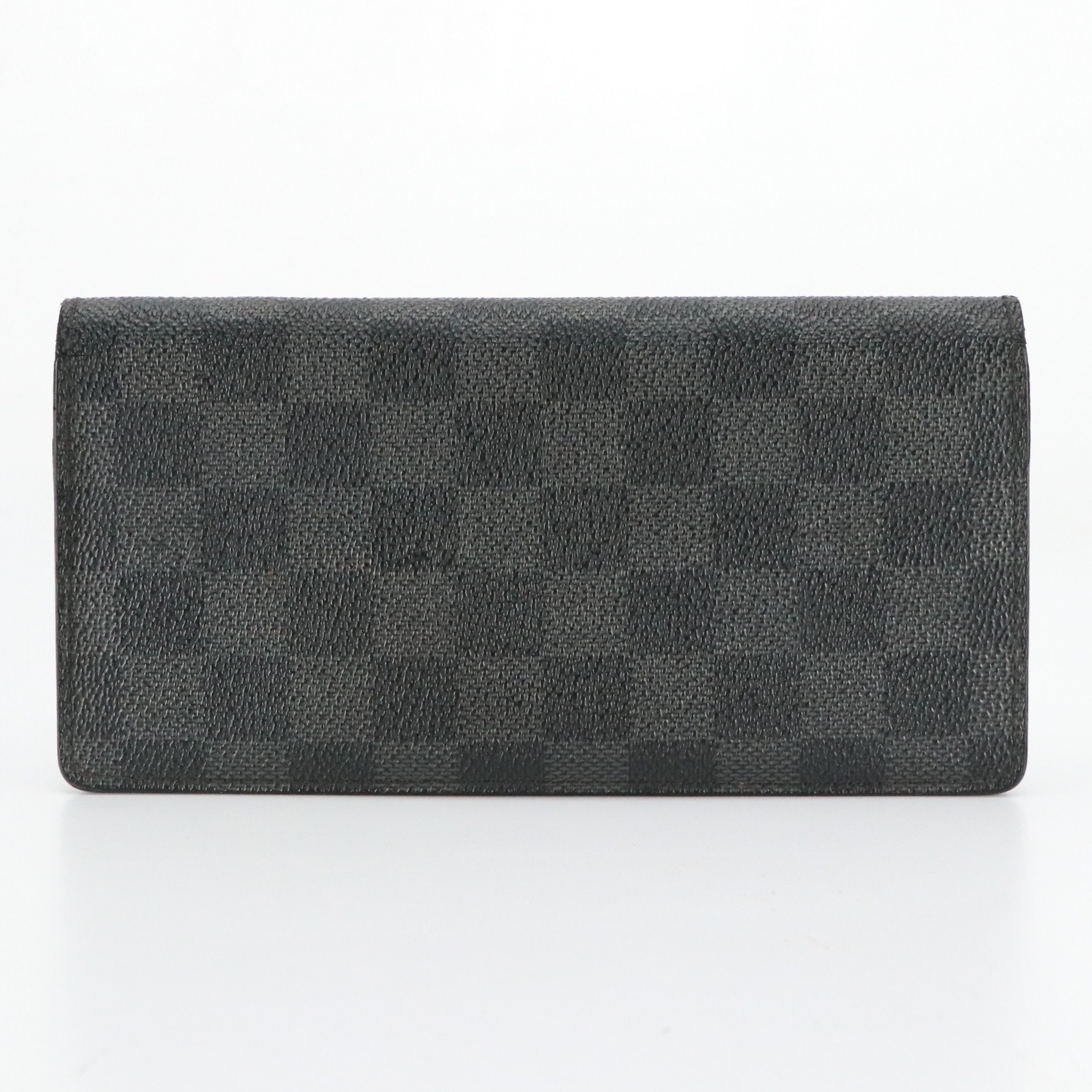 Louis Vuitton Brazza Wallet in Damier Graphite Canvas and Black Leather