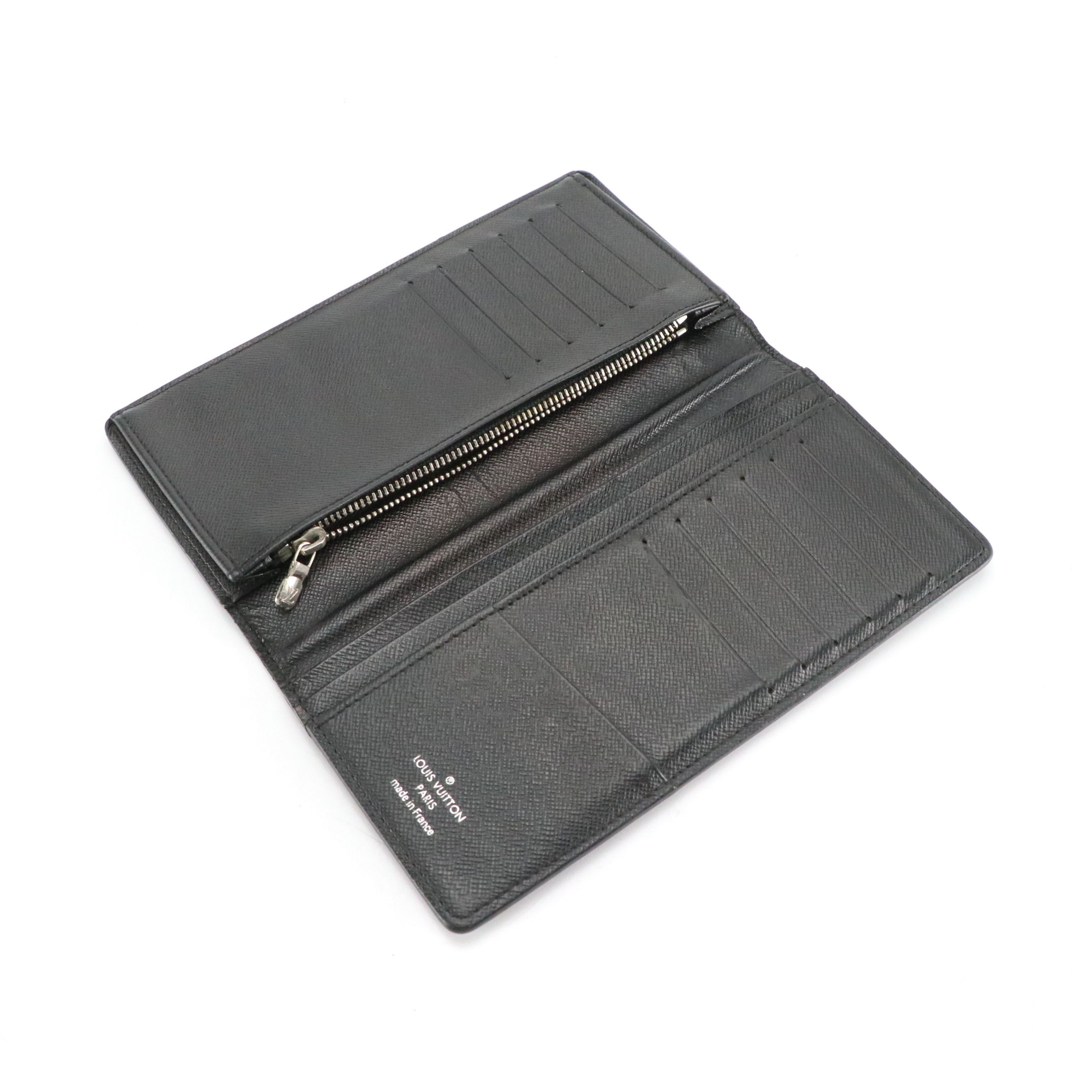 Louis Vuitton Brazza Wallet in Damier Graphite Canvas and Black Leather