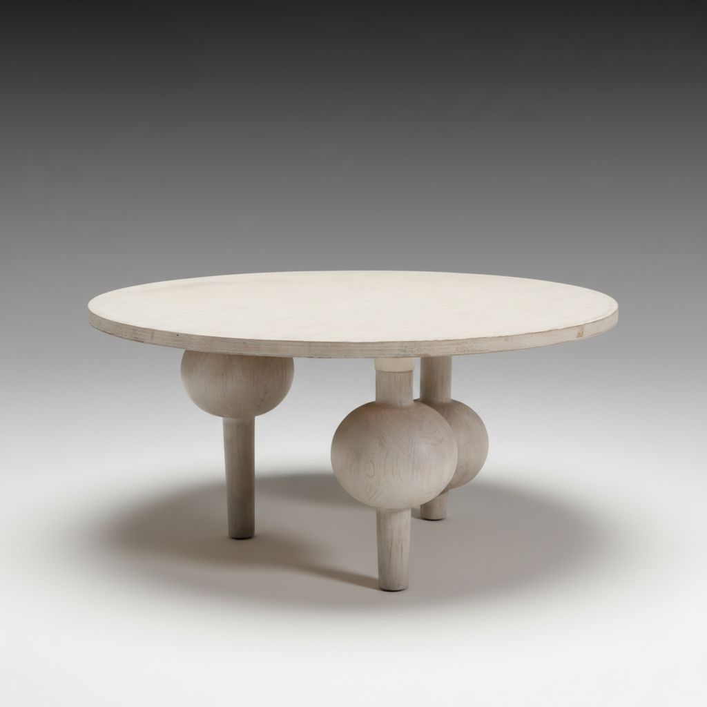 Matthew Izzo Attrib. Modern "Bubbles Collection" Whitewashed Pine Dining Table