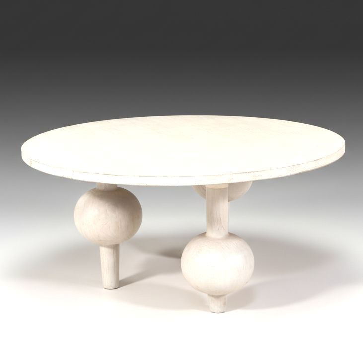 Matthew Izzo Attrib. Modern "Bubbles Collection" Whitewashed Pine Dining Table