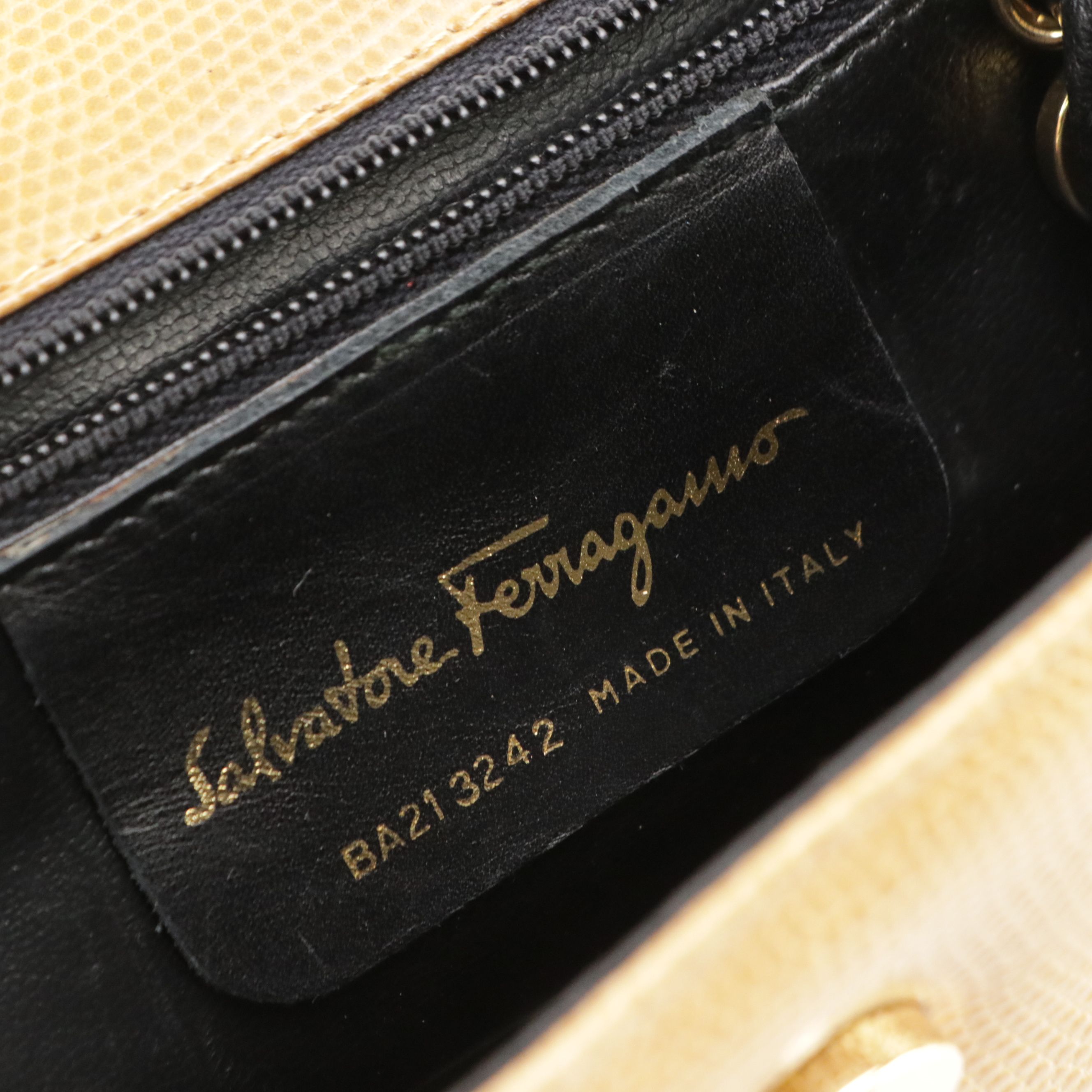 Salvatore Ferragamo Lizard Embossed Leather Crossbody Bag with Gancini Hardware