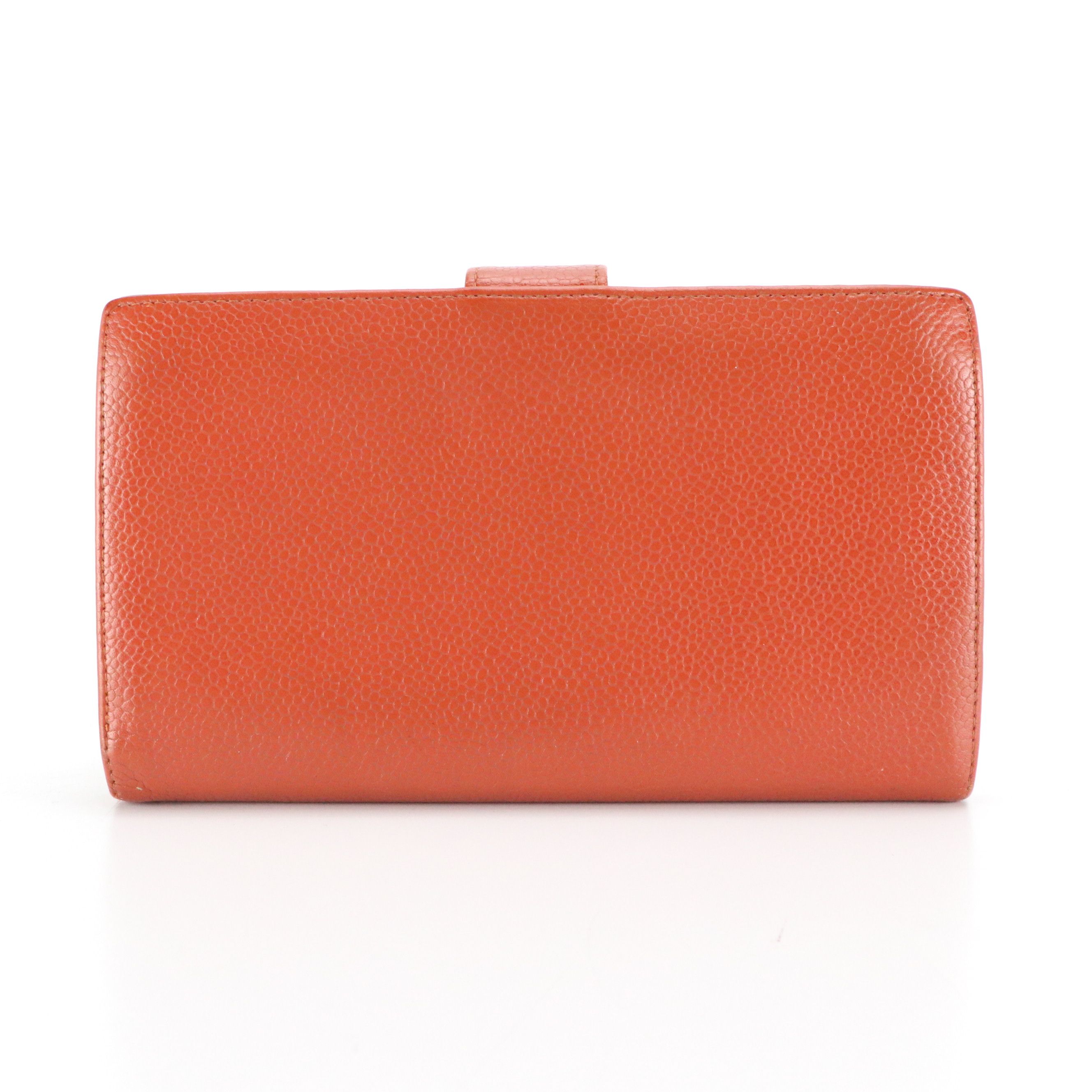 Chanel CC Timeless Continental Wallet in Burnt Orange Caviar Leather