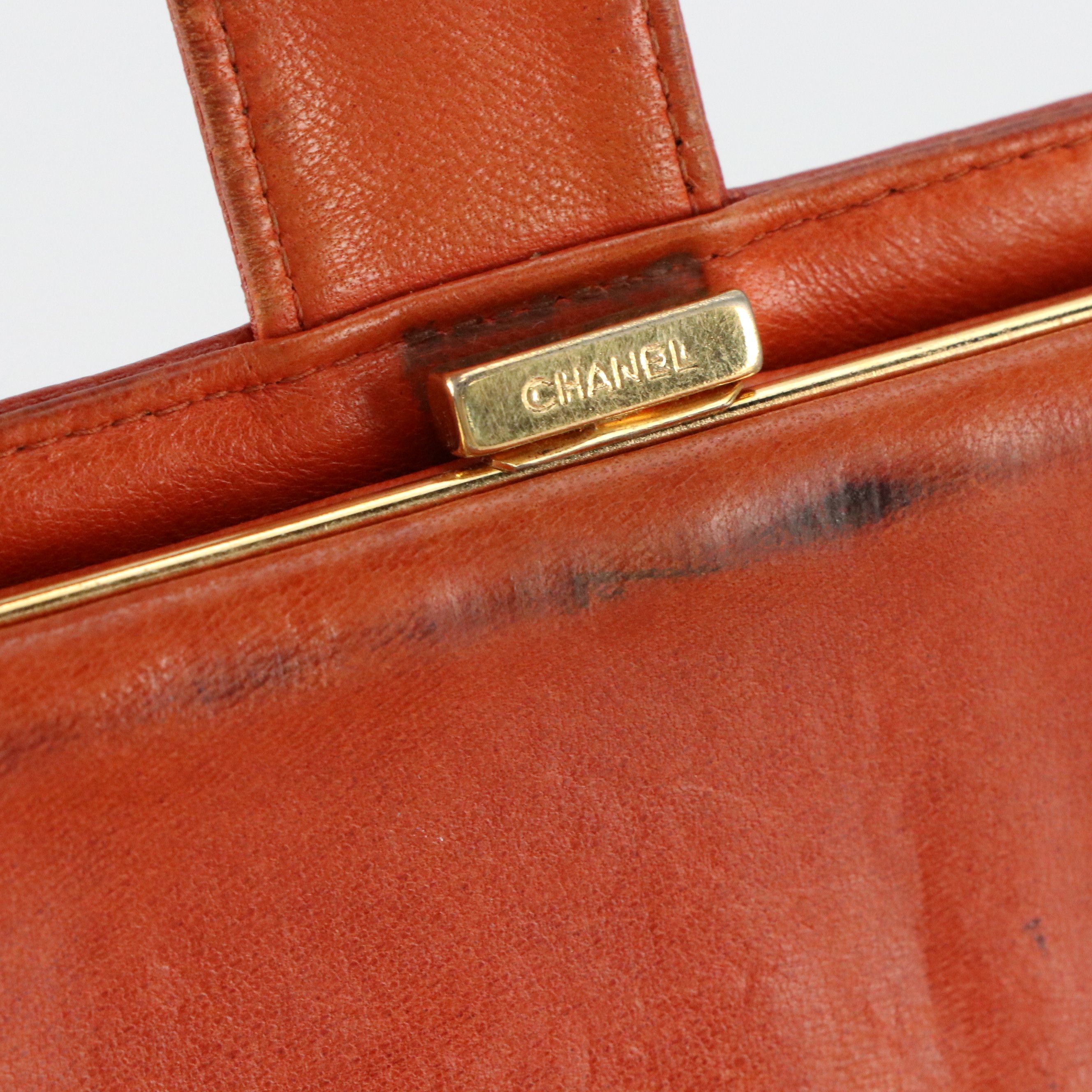 Chanel CC Timeless Continental Wallet in Burnt Orange Caviar Leather