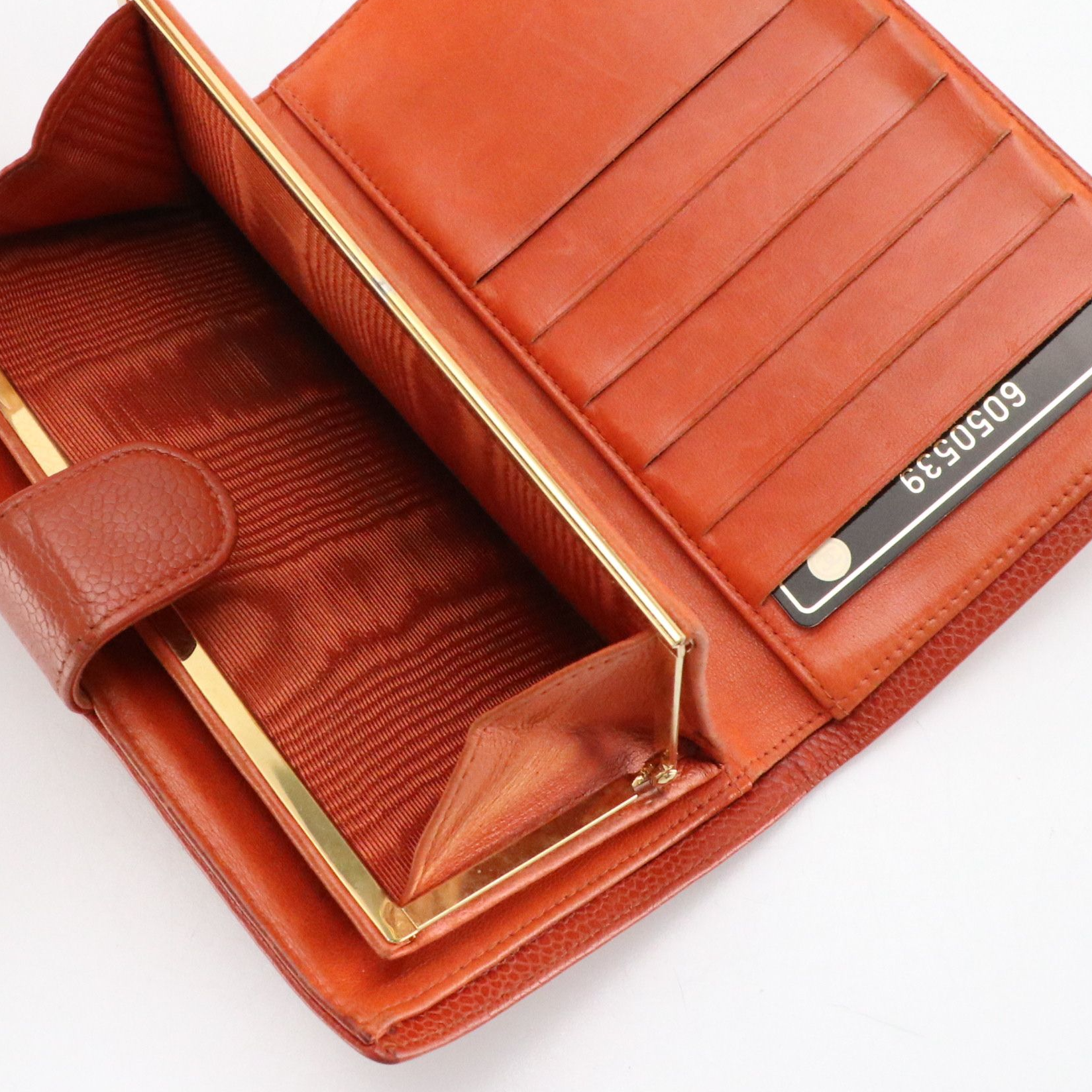 Chanel CC Timeless Continental Wallet in Burnt Orange Caviar Leather