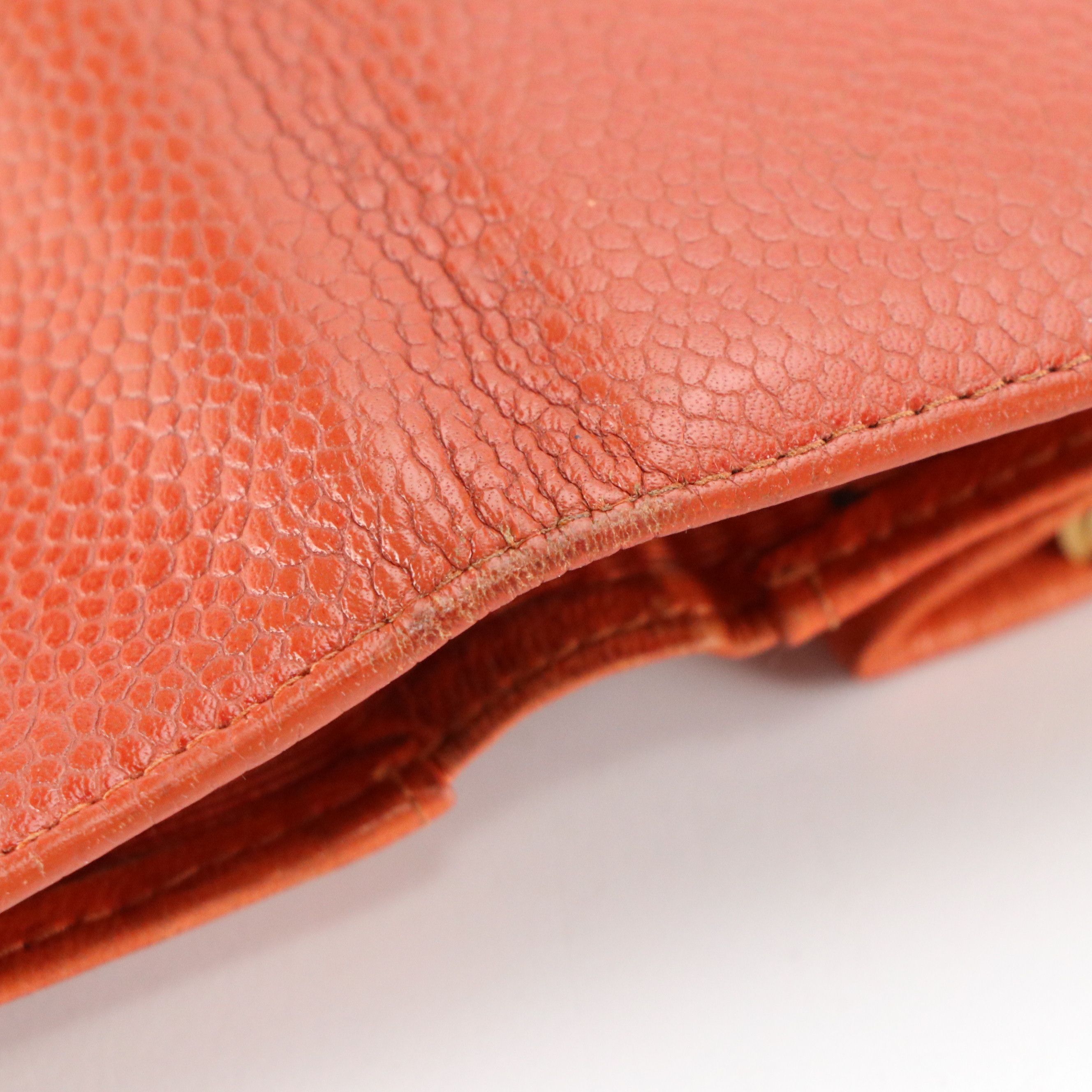 Chanel CC Timeless Continental Wallet in Burnt Orange Caviar Leather