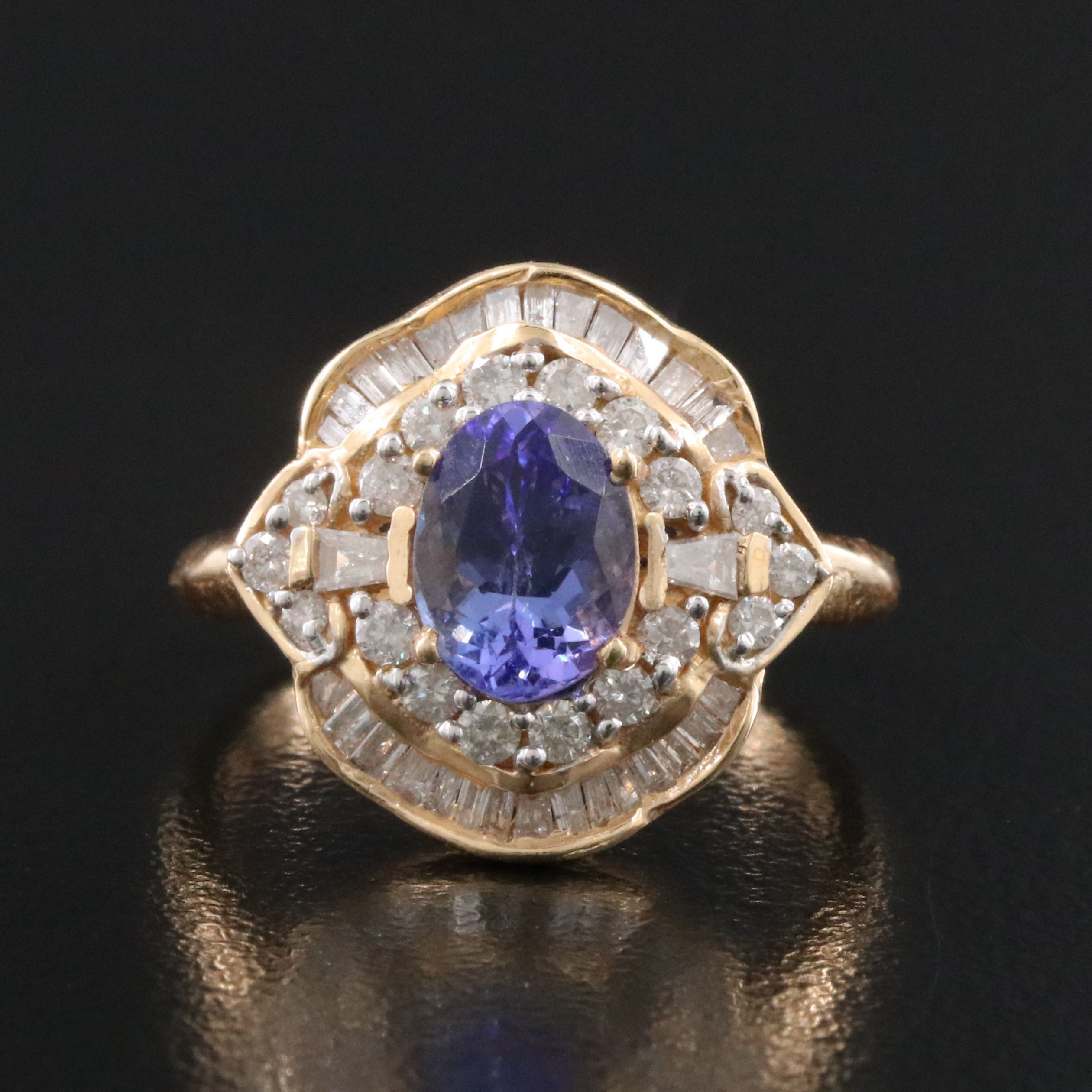14K Tanzanite and Diamond Ballerina Ring