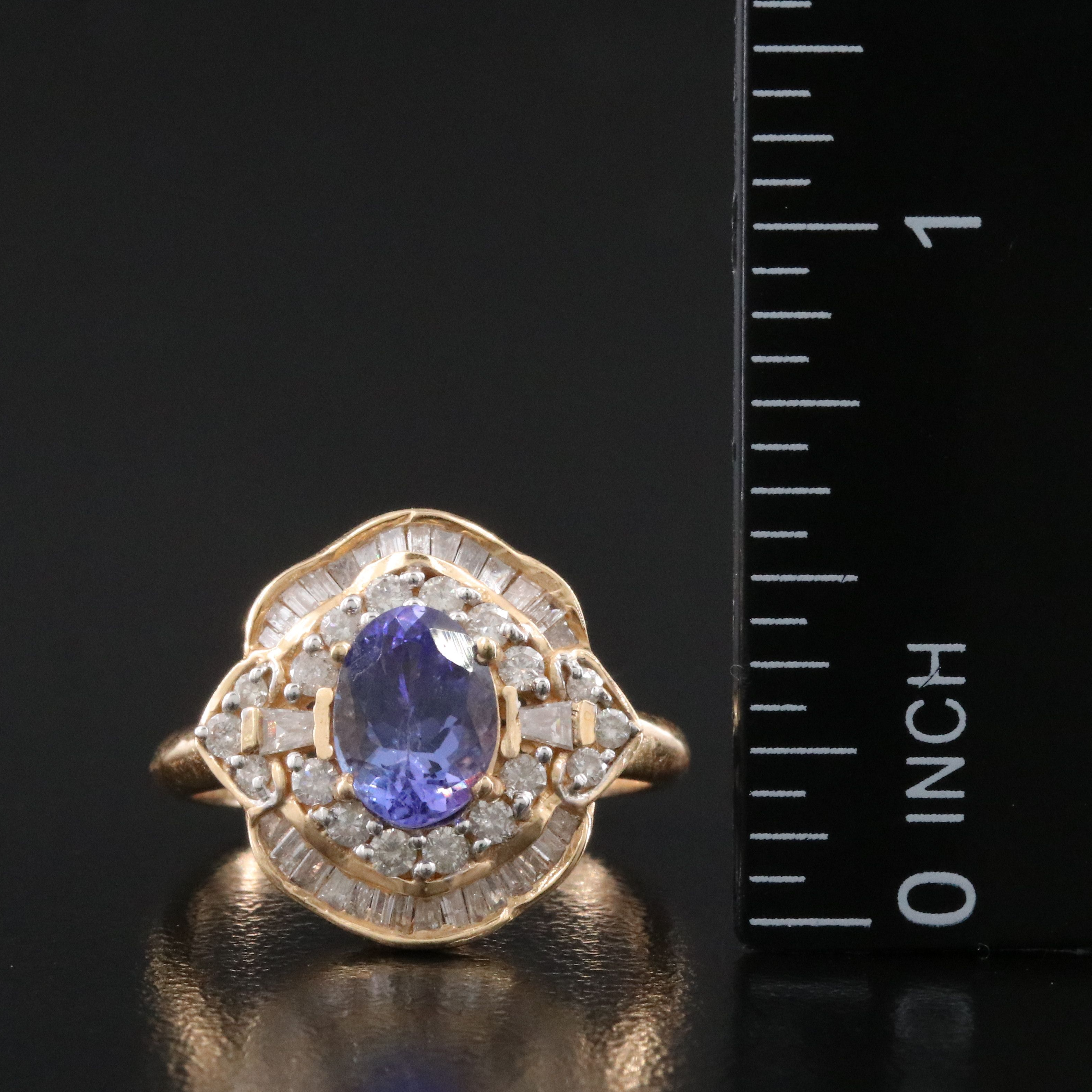 14K Tanzanite and Diamond Ballerina Ring