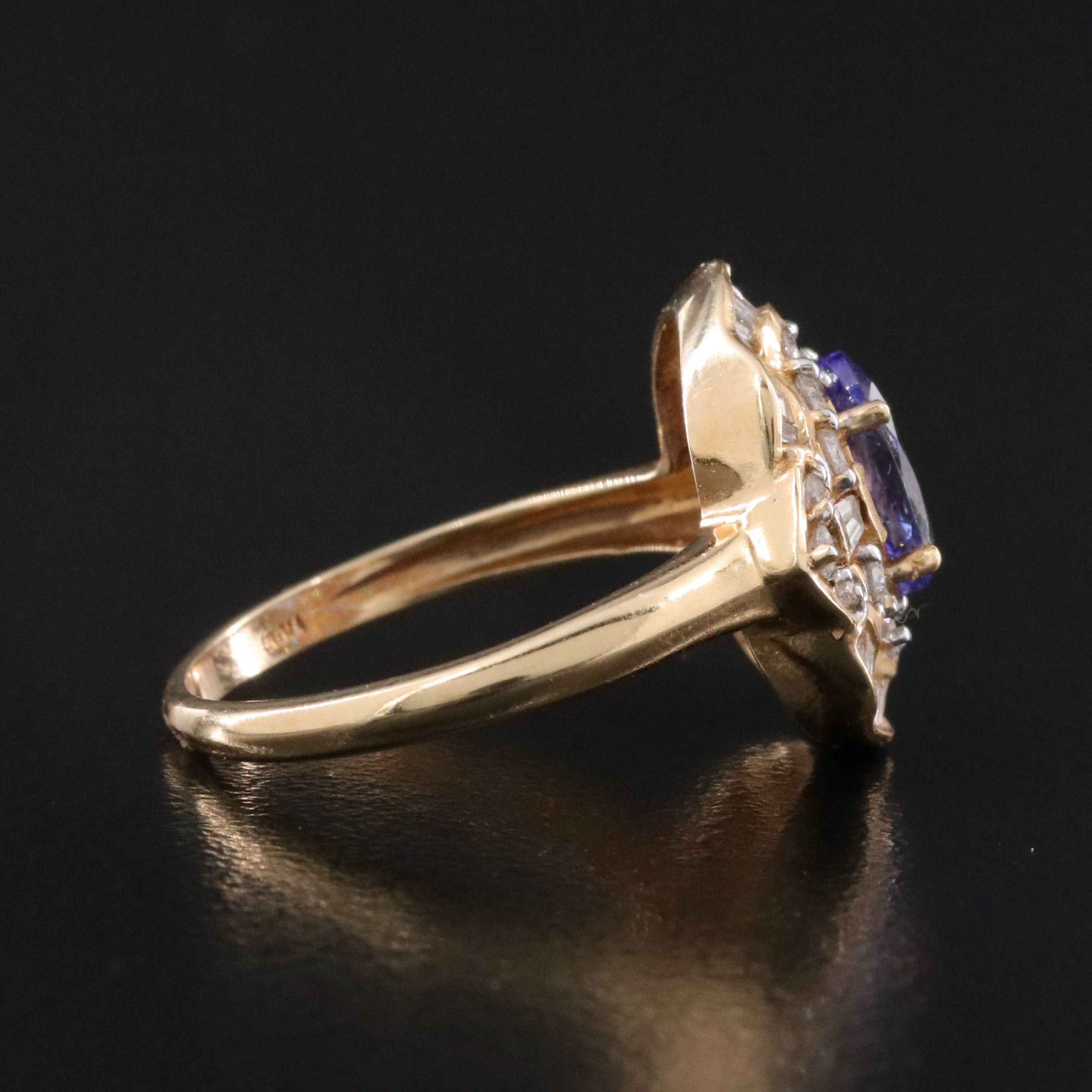14K Tanzanite and Diamond Ballerina Ring