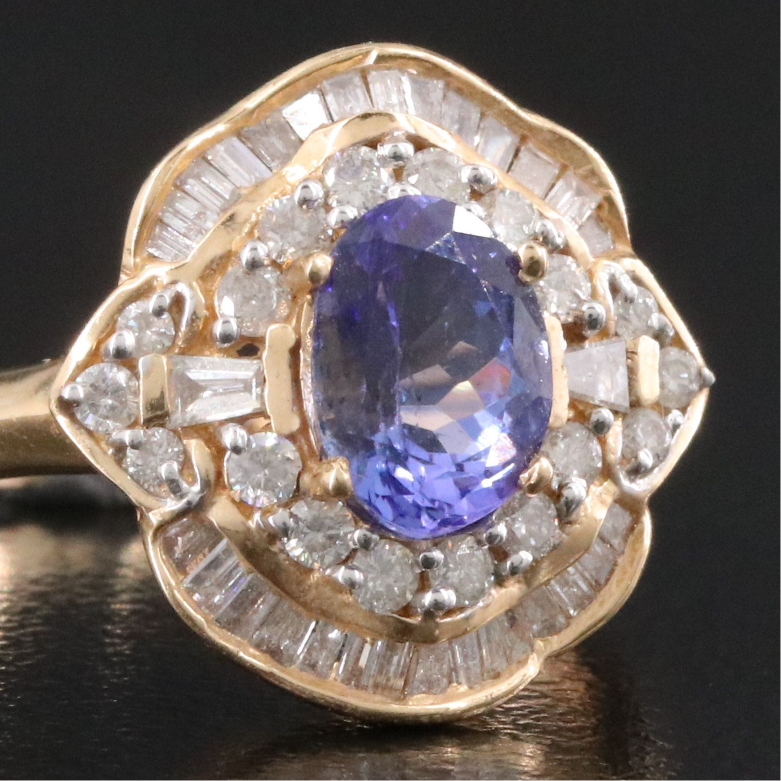 14K Tanzanite and Diamond Ballerina Ring