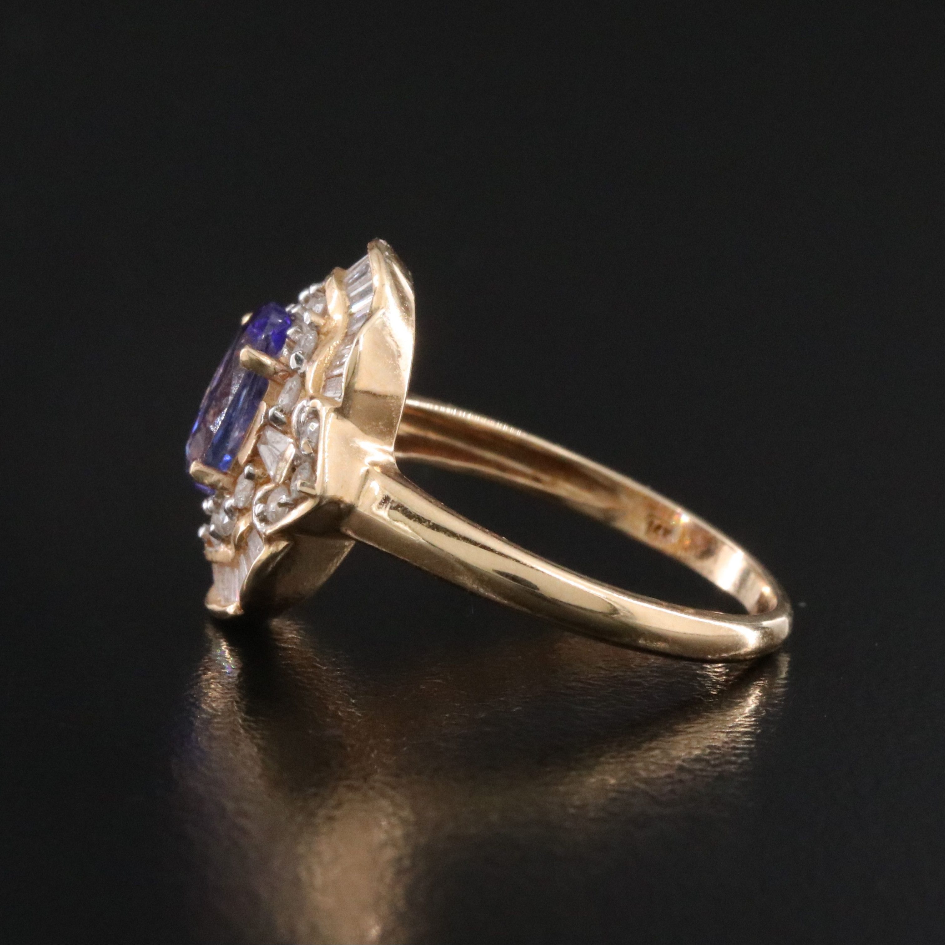 14K Tanzanite and Diamond Ballerina Ring