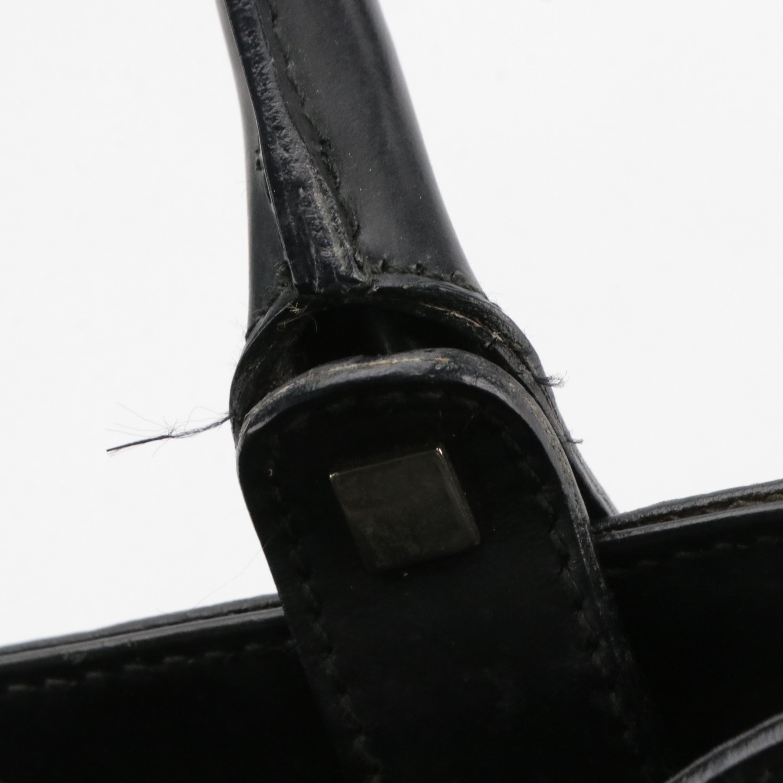 Salvatore Ferragamo Black/Grey Gancini Embossed Leather Tote Bag