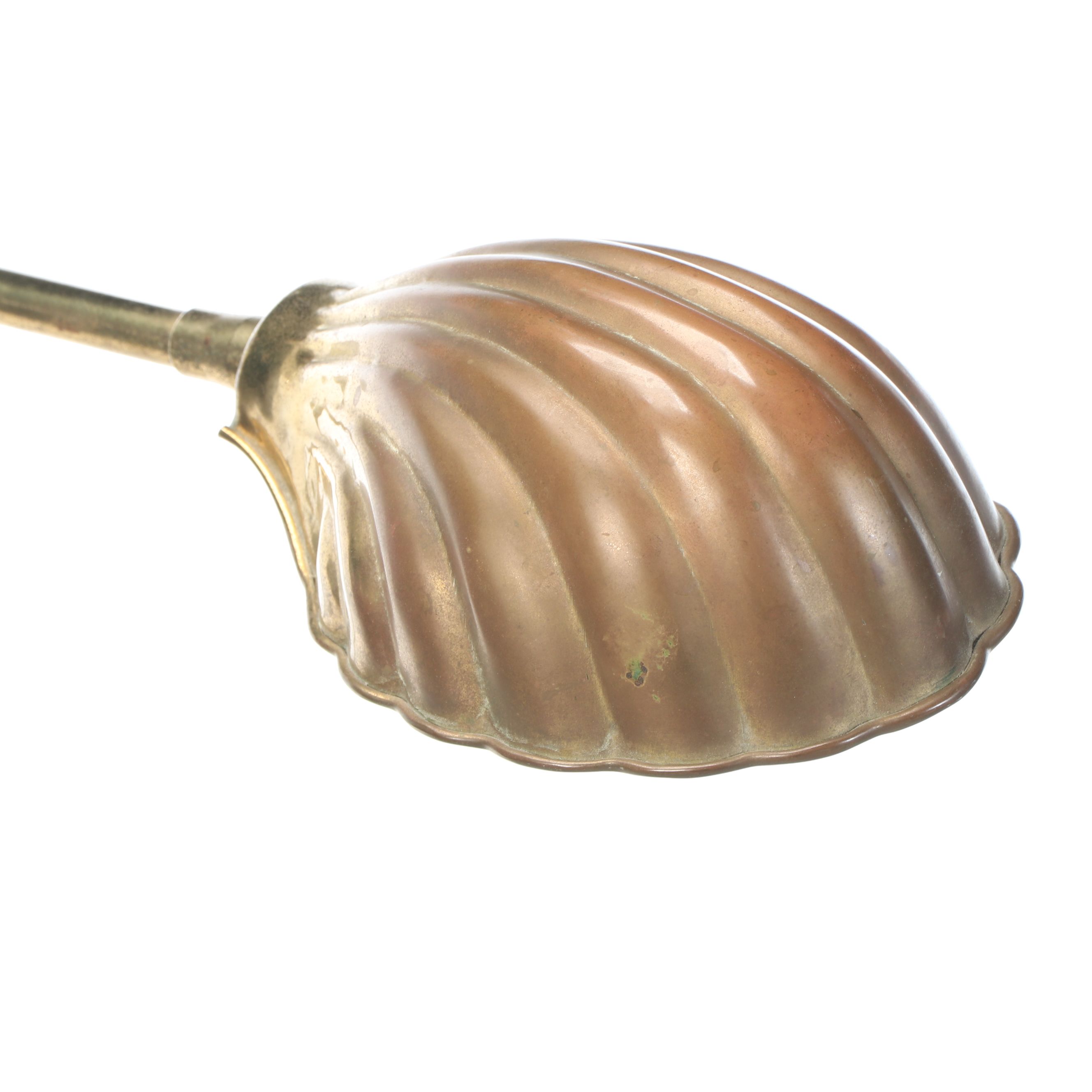 Mid Century Modern Brass Clam Shell Pharmacy Floor Lamp