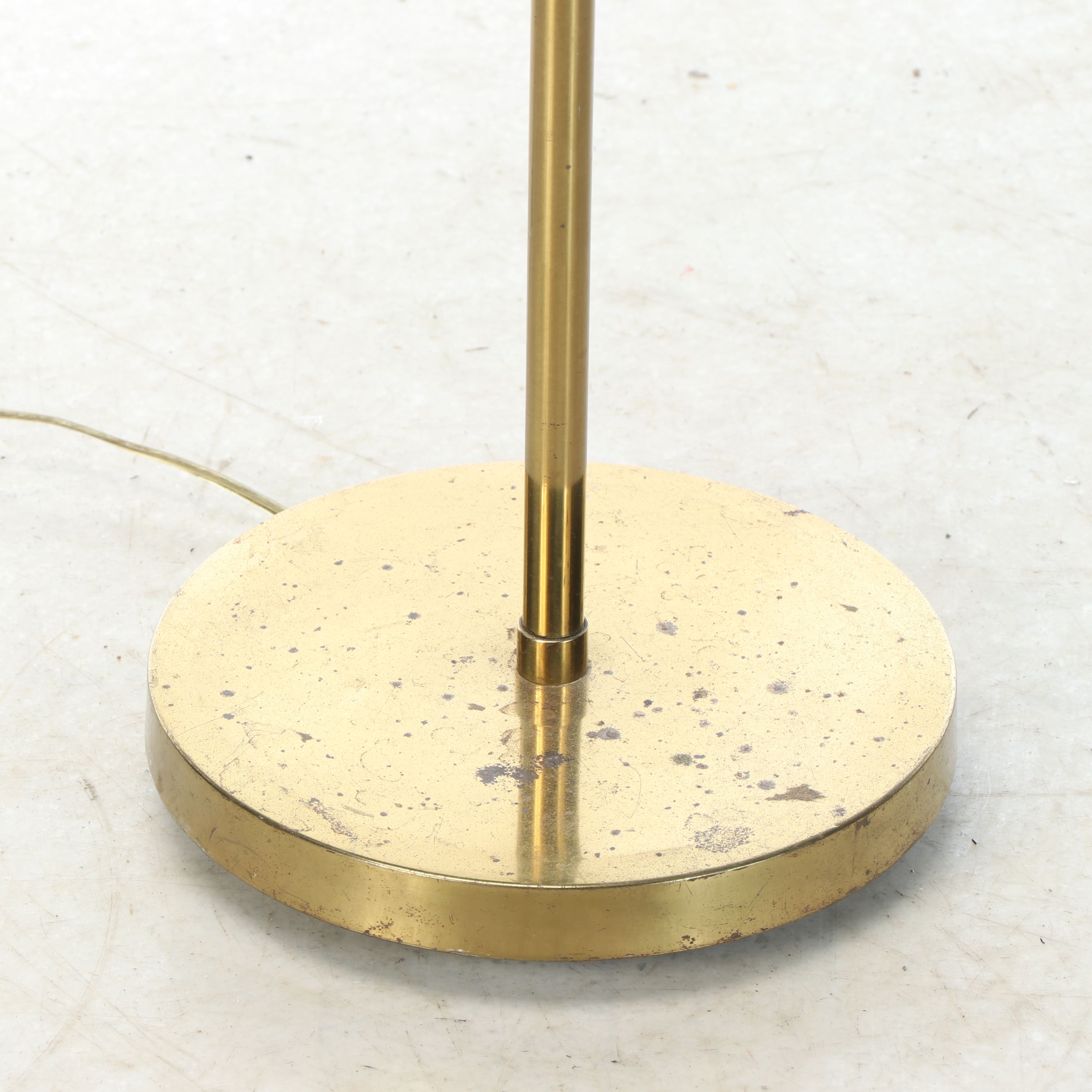 Mid Century Modern Brass Clam Shell Pharmacy Floor Lamp